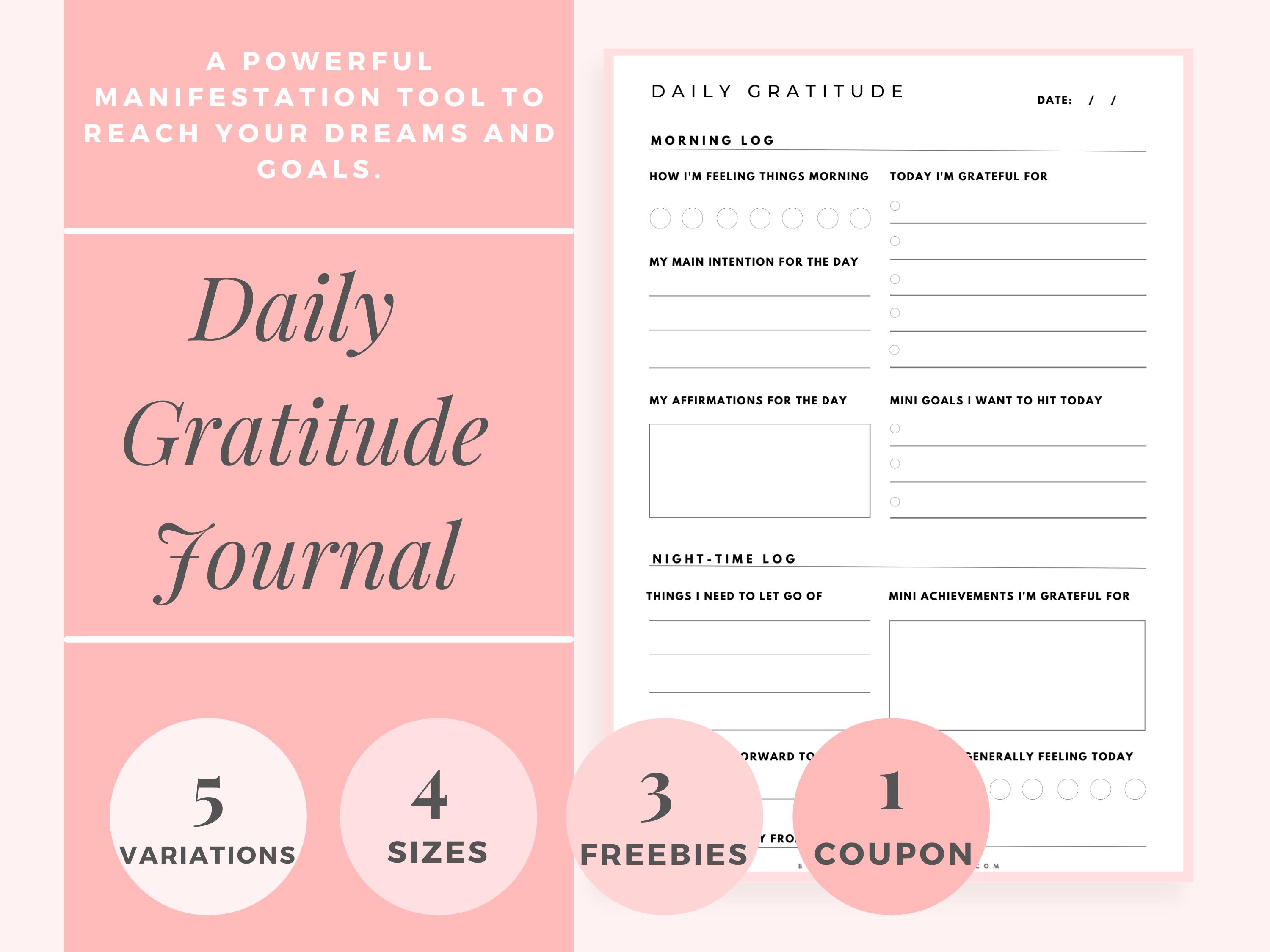 Gratitude Journal Printable Mindfulness
