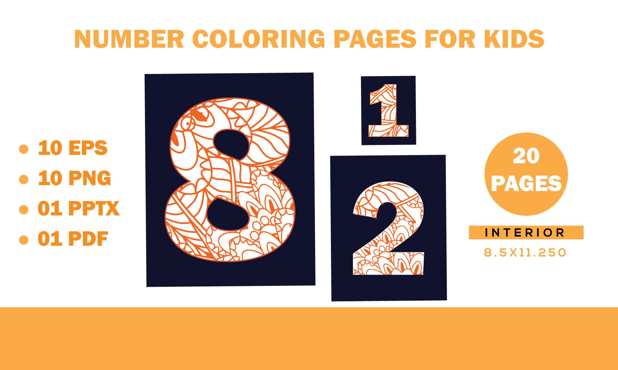 Number Coloring Pages for Kids 1 to 10
