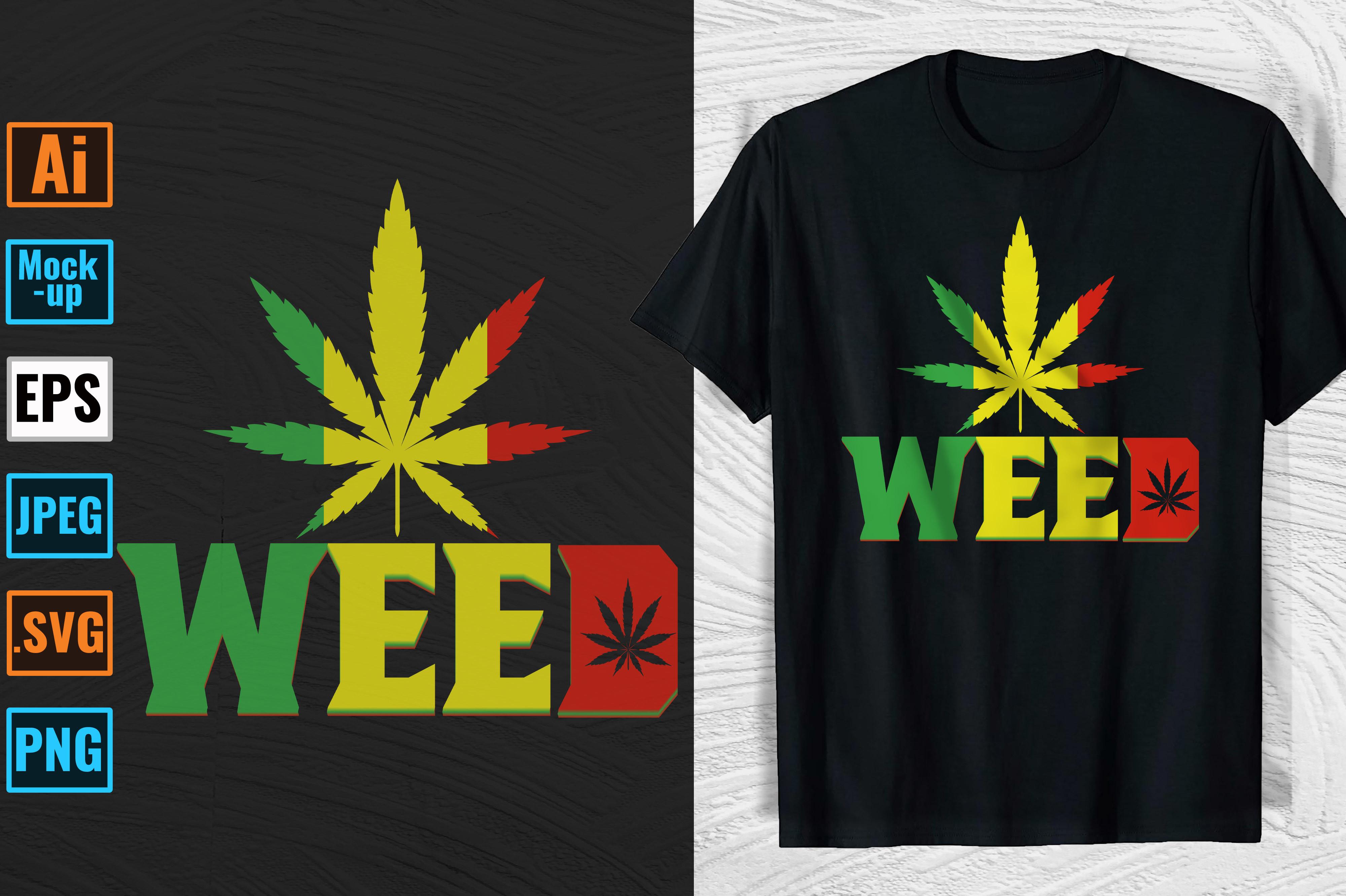 Cannabis Weed T-shirt and Mug Design  47