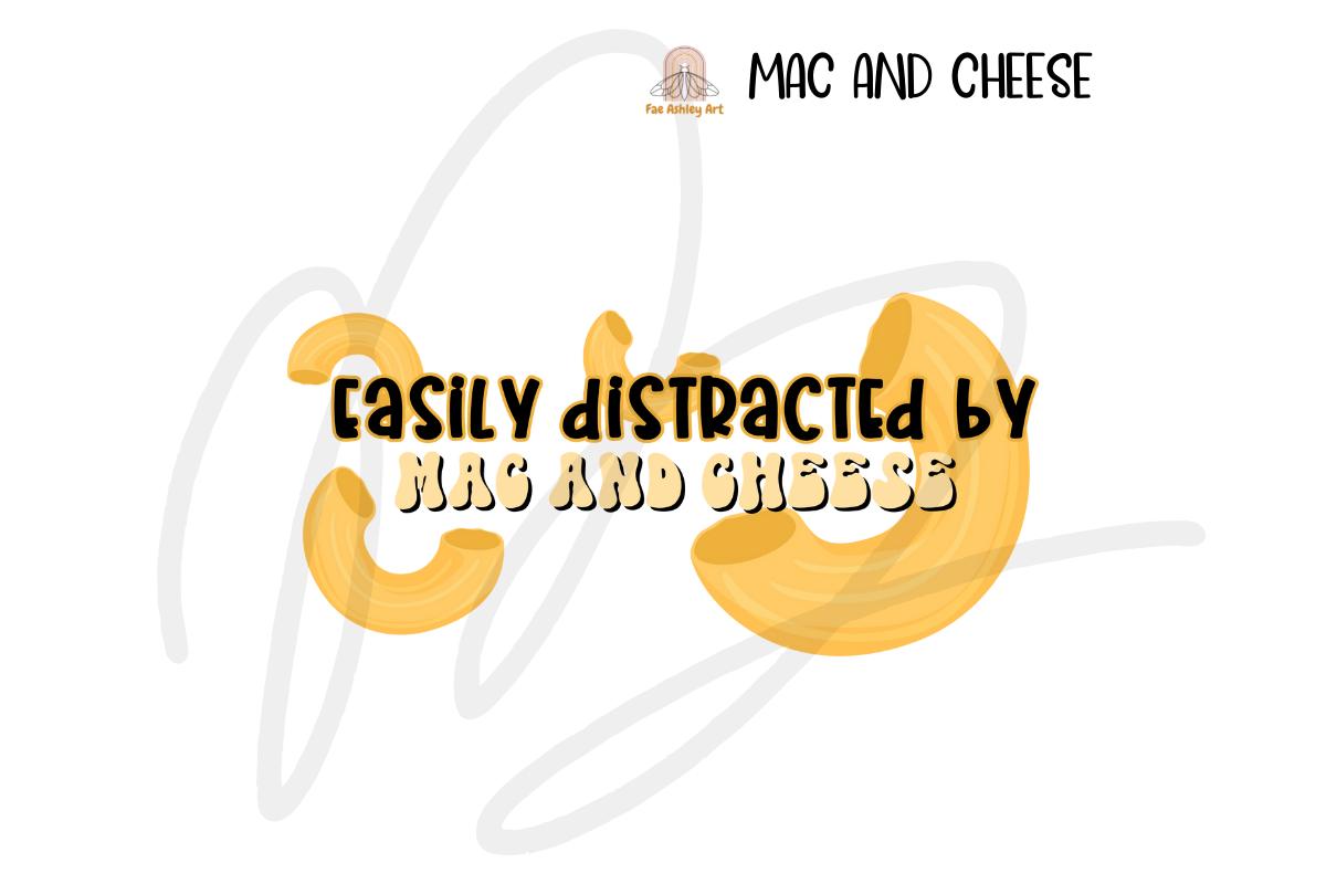 Distracted by Mac and Cheese Clip Art