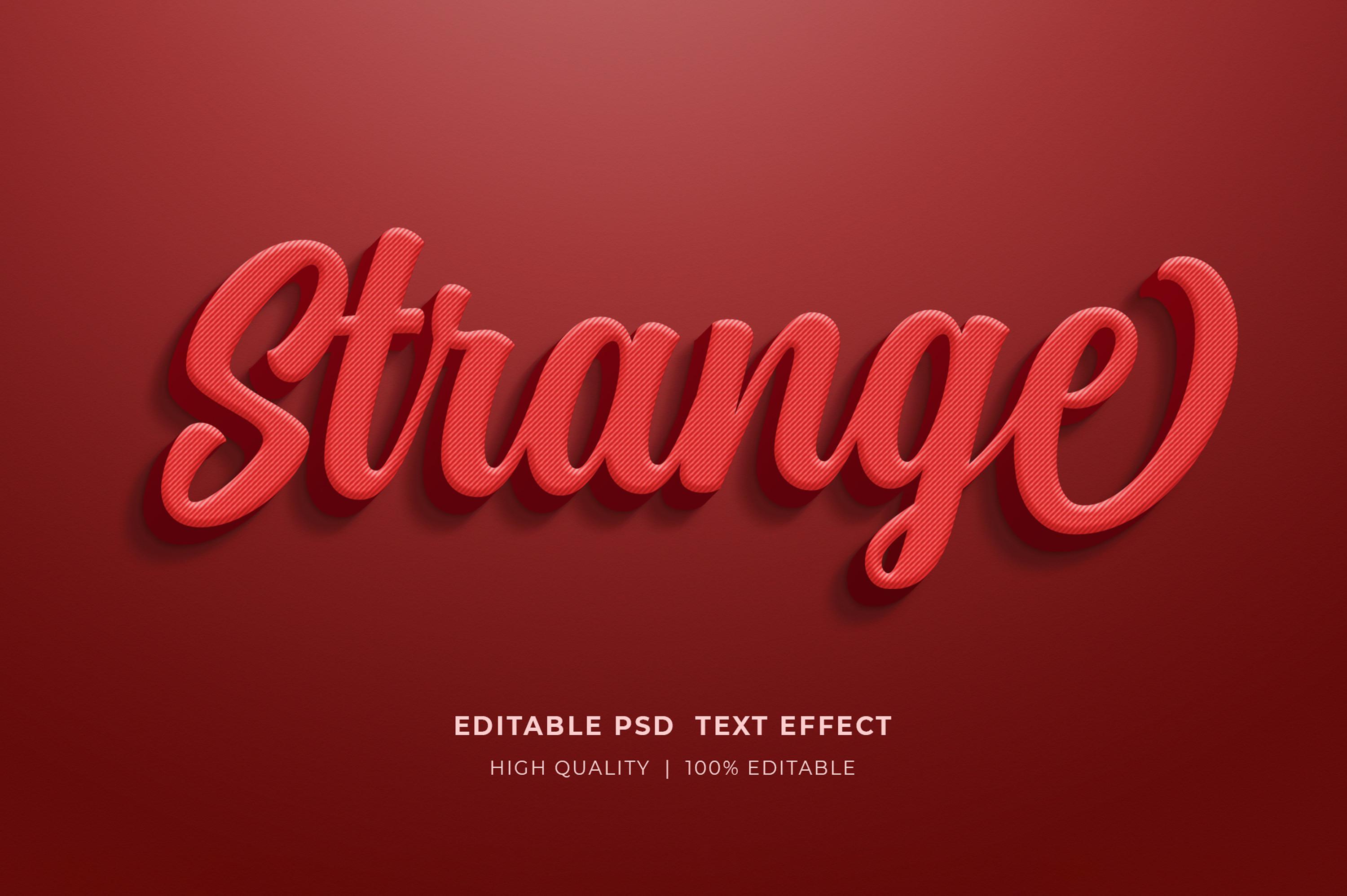 Stange 3D Text Effect Psd Mockup