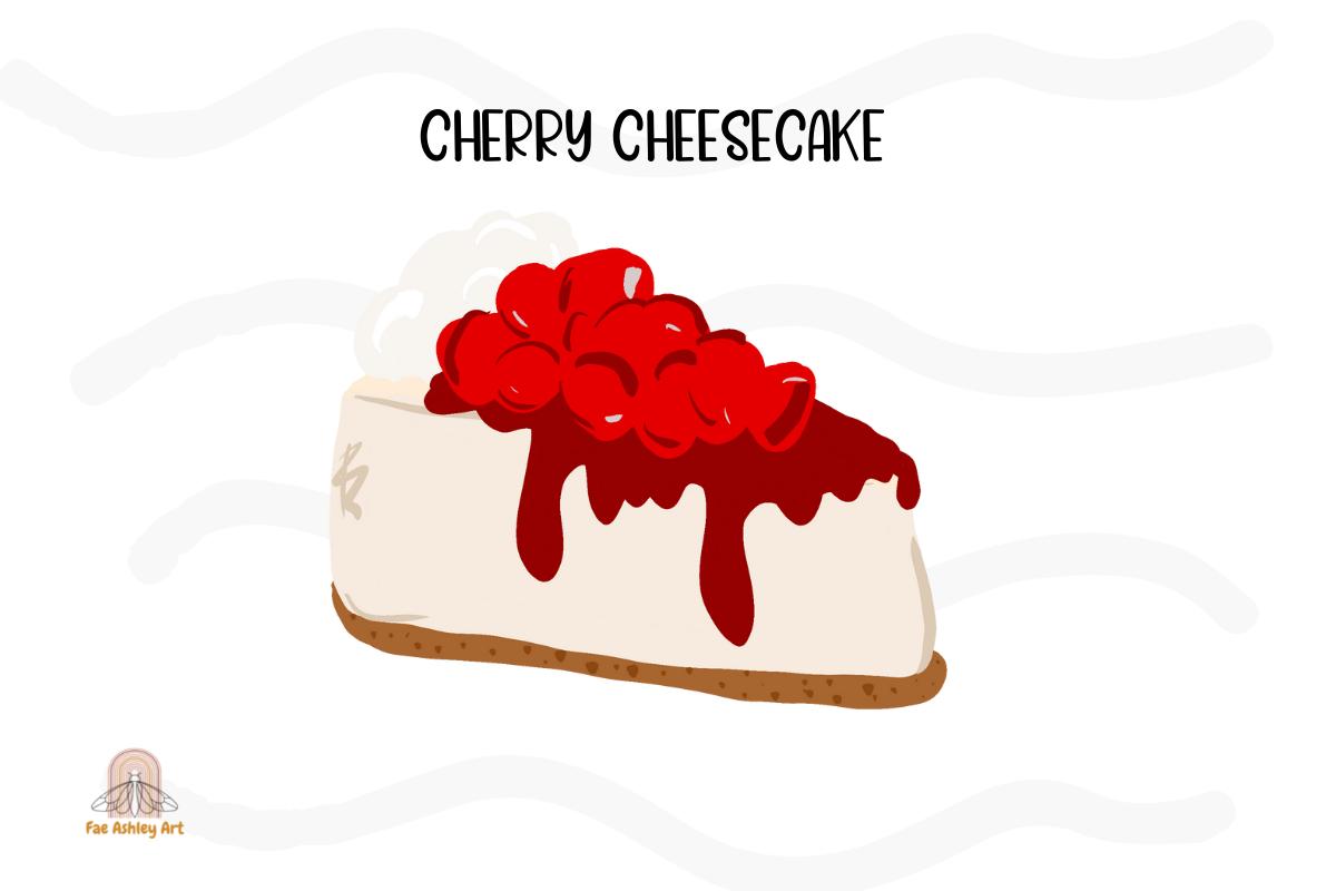 Cherry Cheesecake Illustration