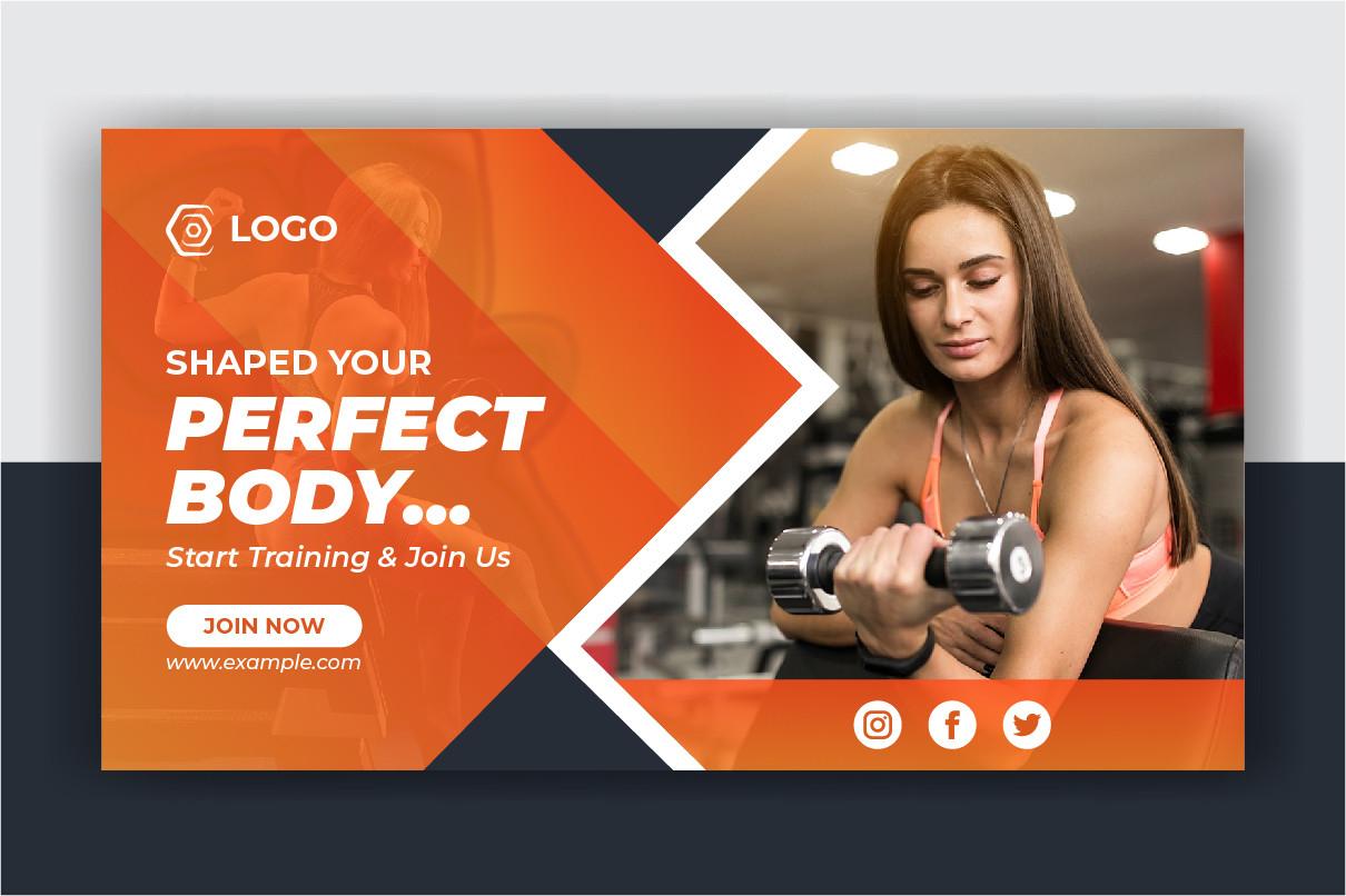 Fitness & Gym Web Banner Design Template