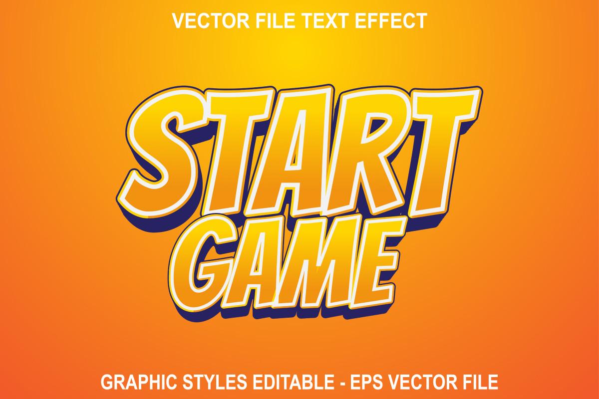 Game Text Effect with Orange Gradient