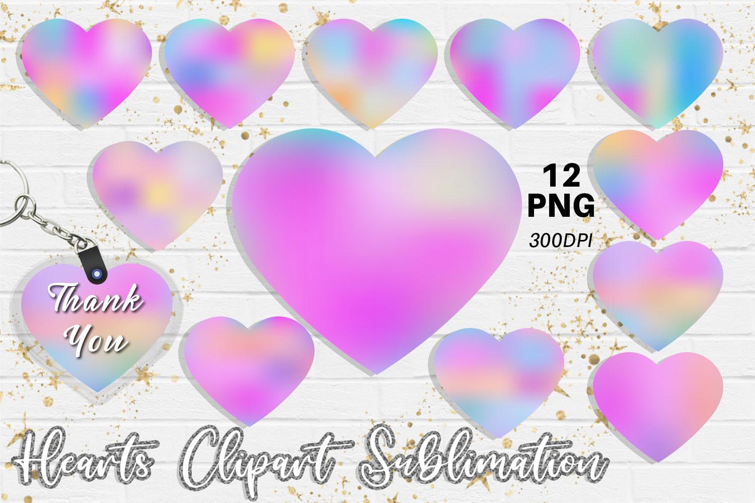 Hearts Sublimation Design Happy Color