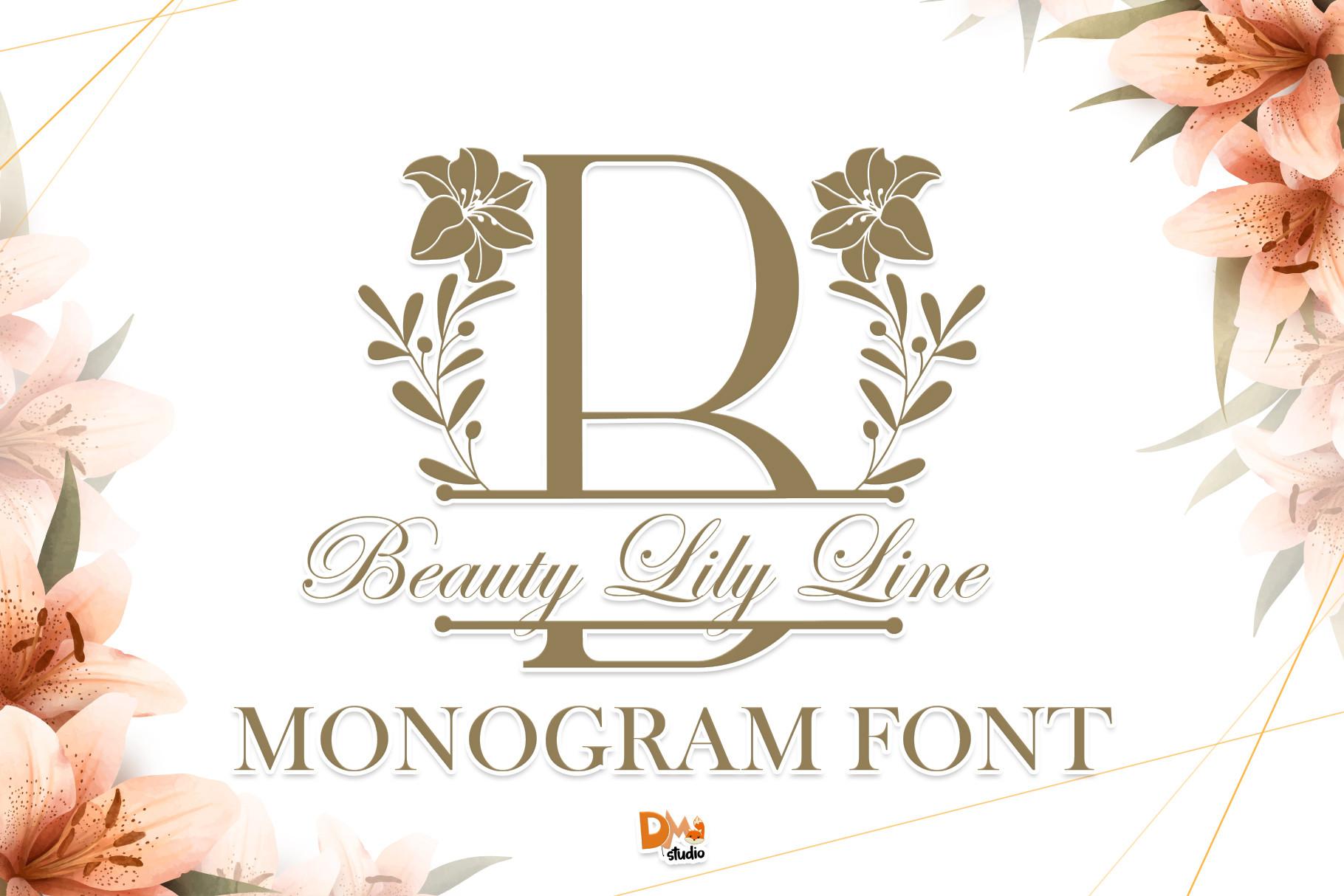 Beauty Lily Line Monogram Font