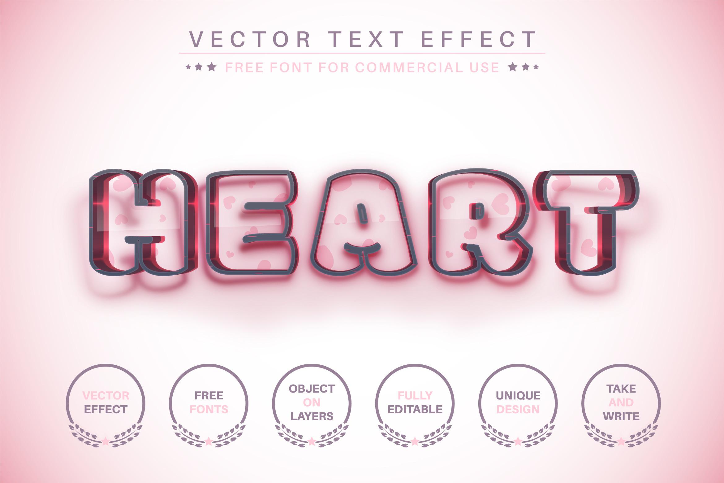 Heart Outline - Editable Text Effect