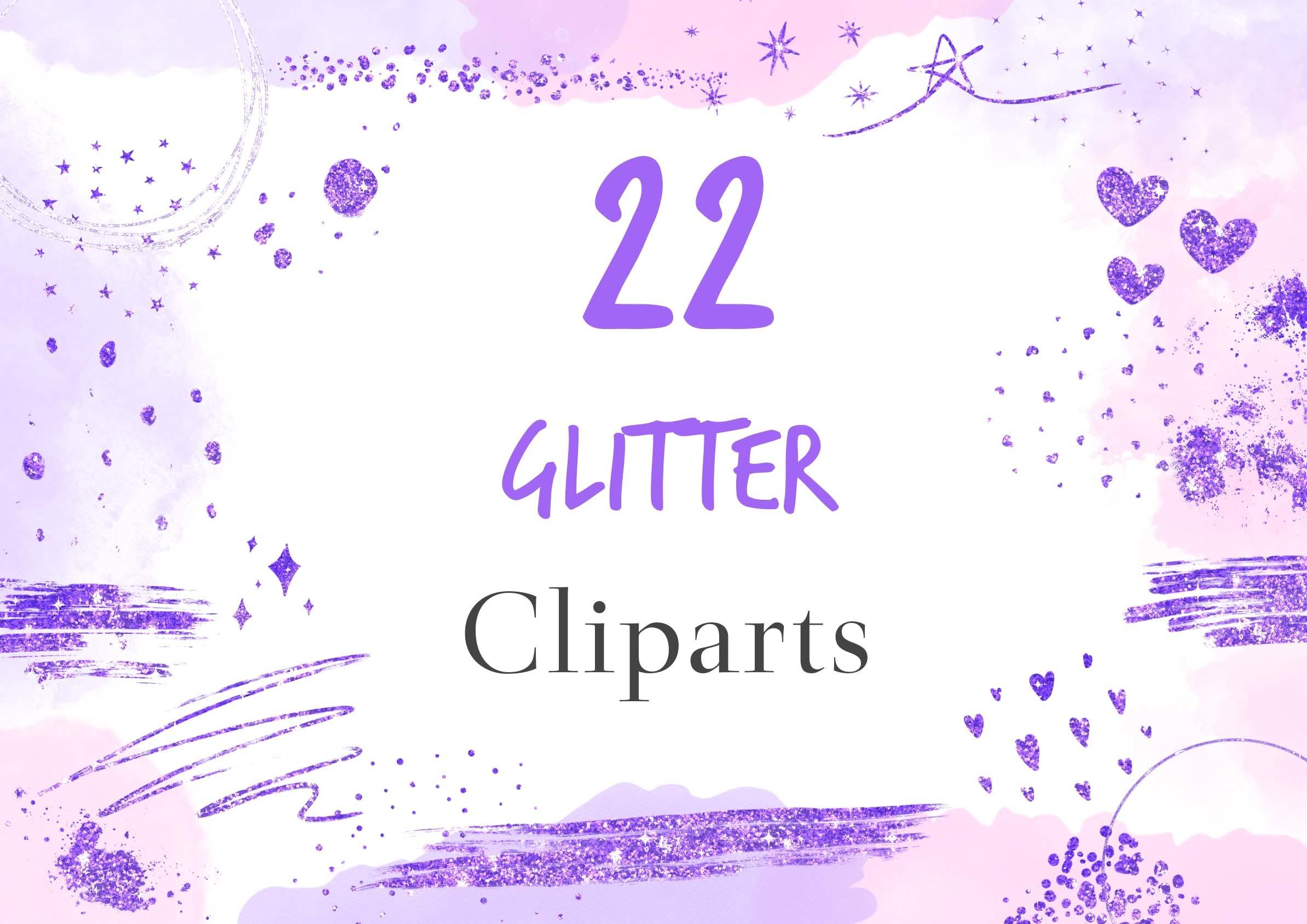 Purple Glitter Overlays Clipart