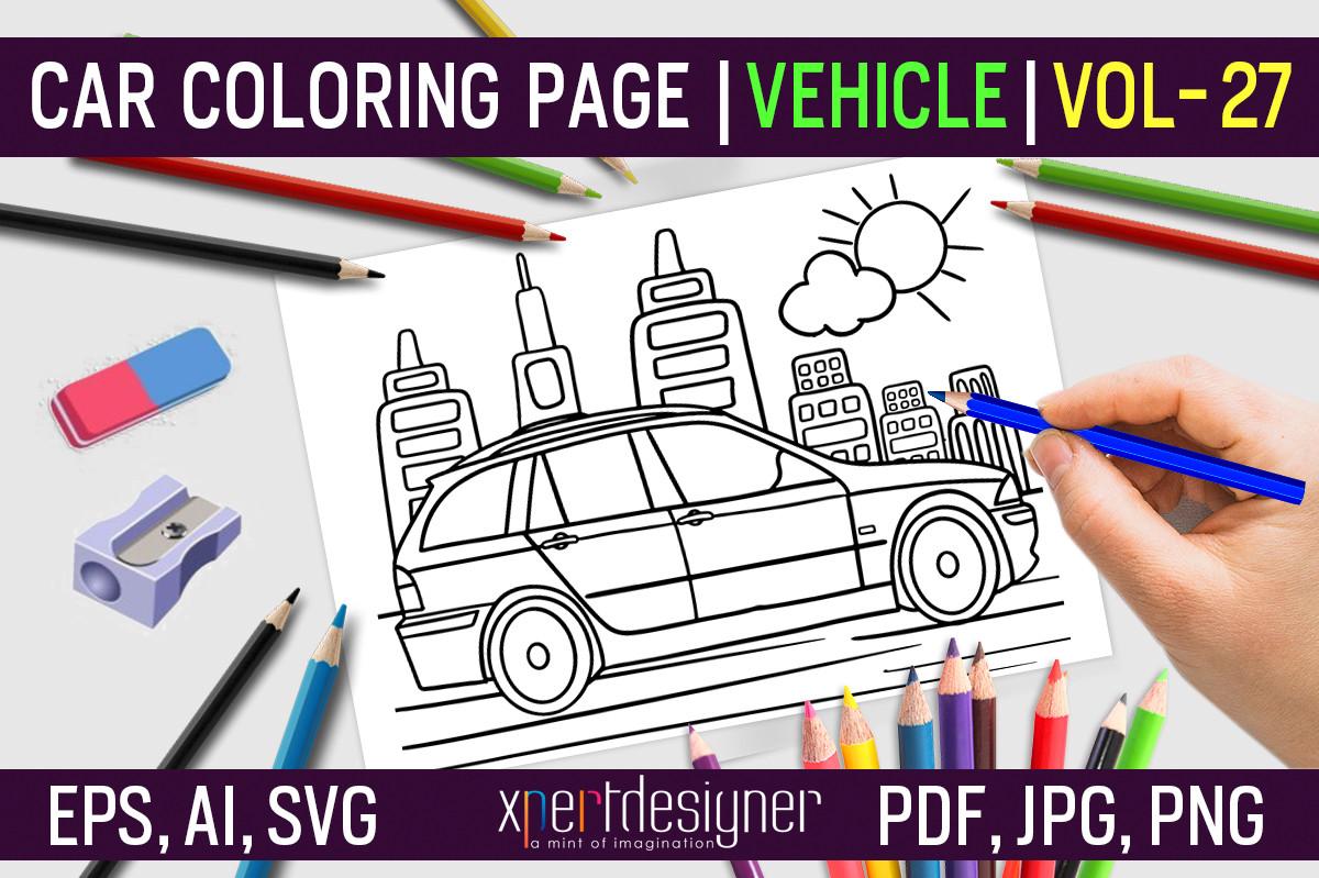 Car Coloring Page | Vehicle | Vol - 27
