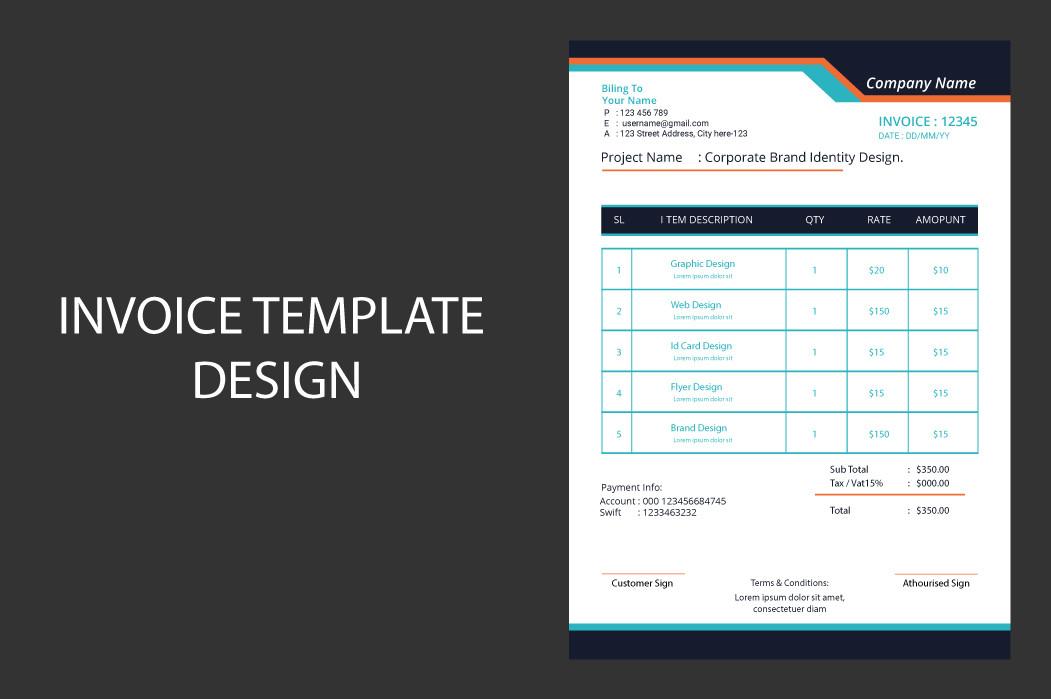 Minimal  Invoice Template Vector Design