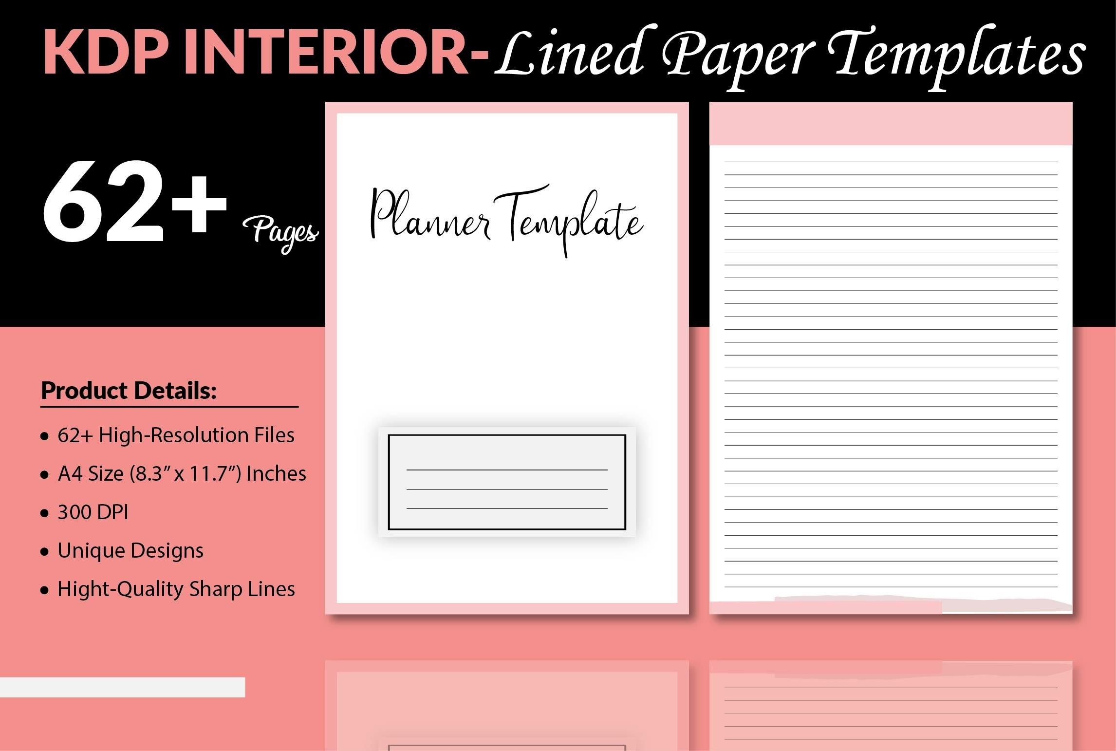 Lined Paper Templates - KDP Interior