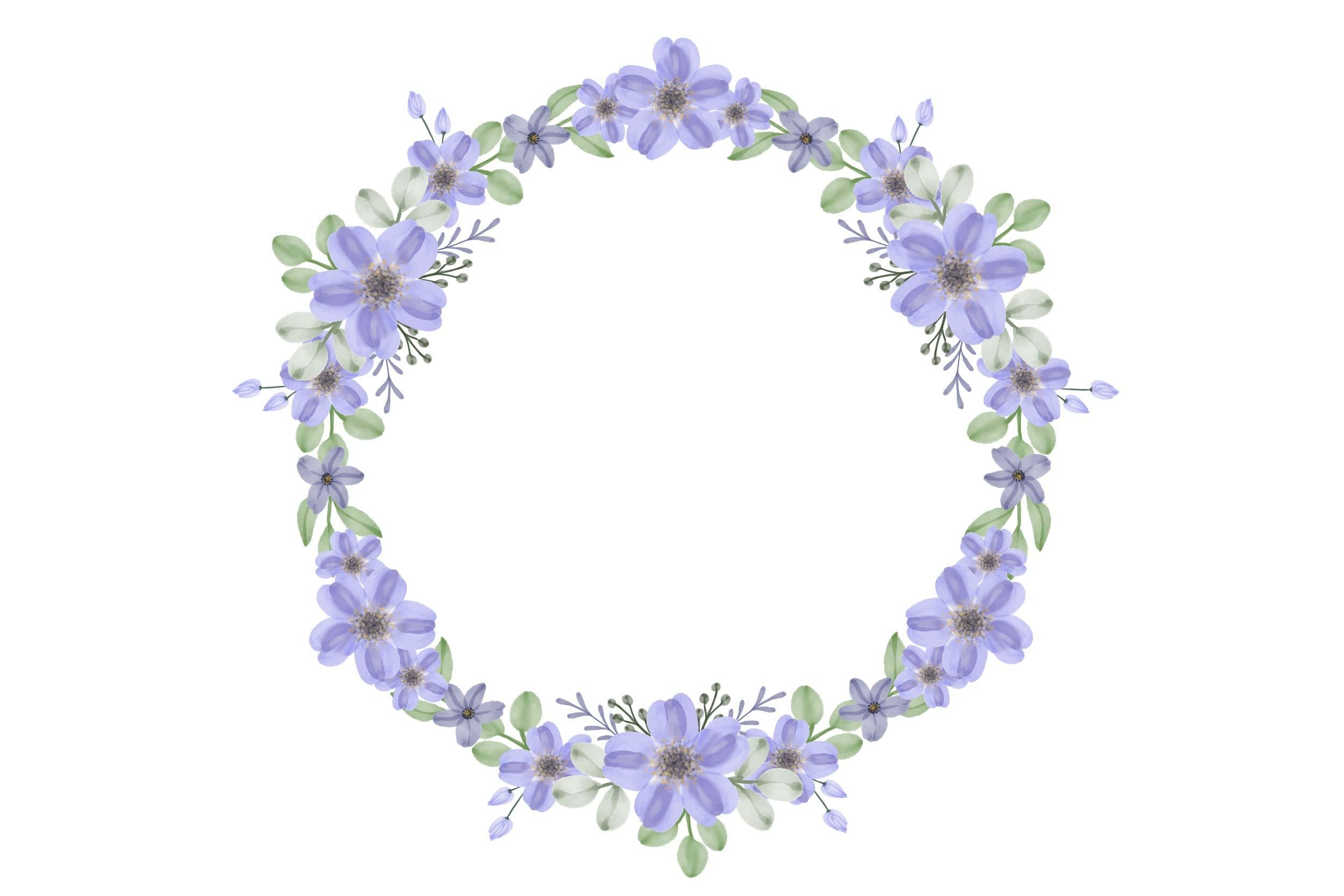 Purple and Grey Floral Wreath