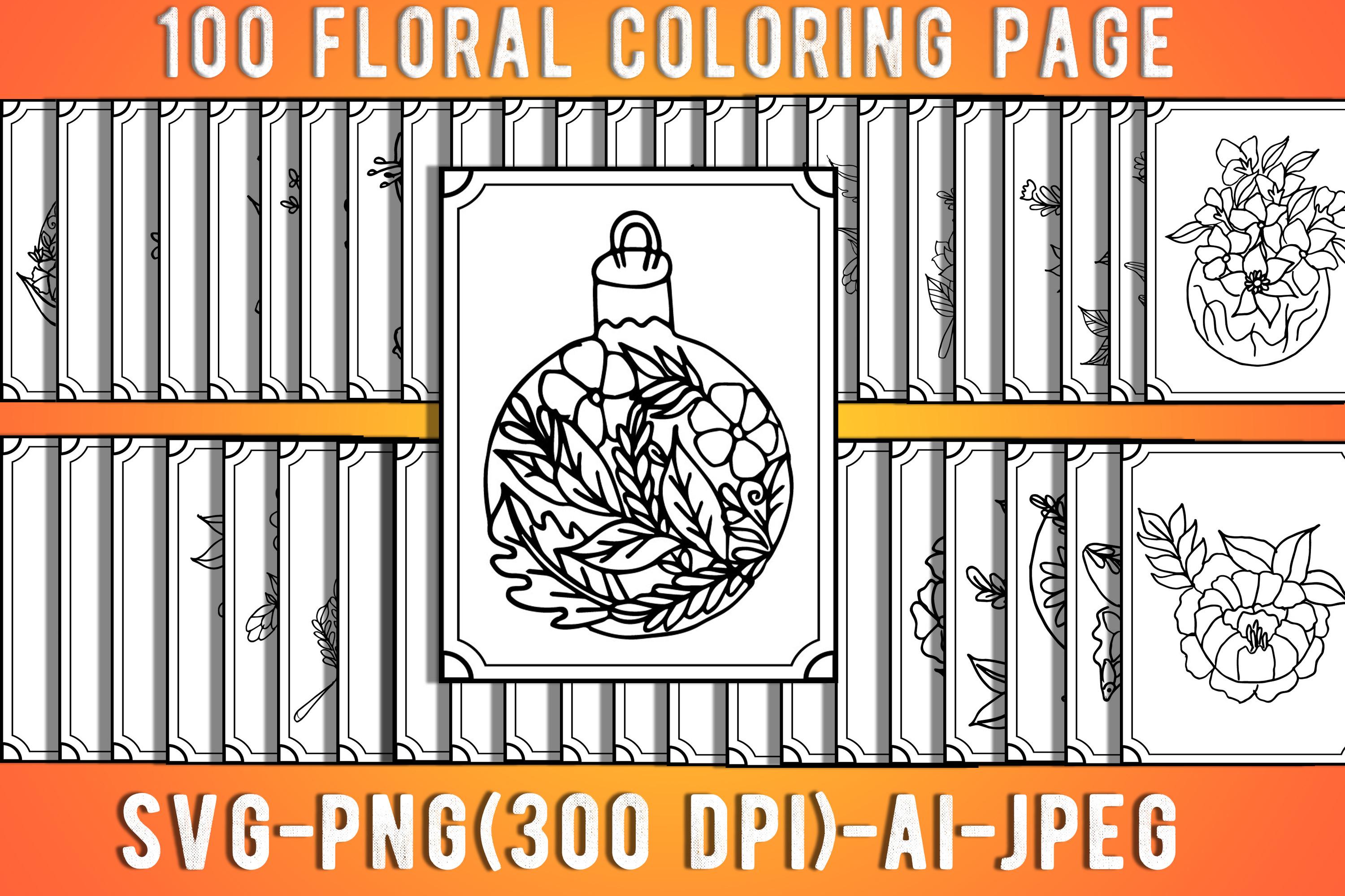 Floral Coloring Page Big Bundle