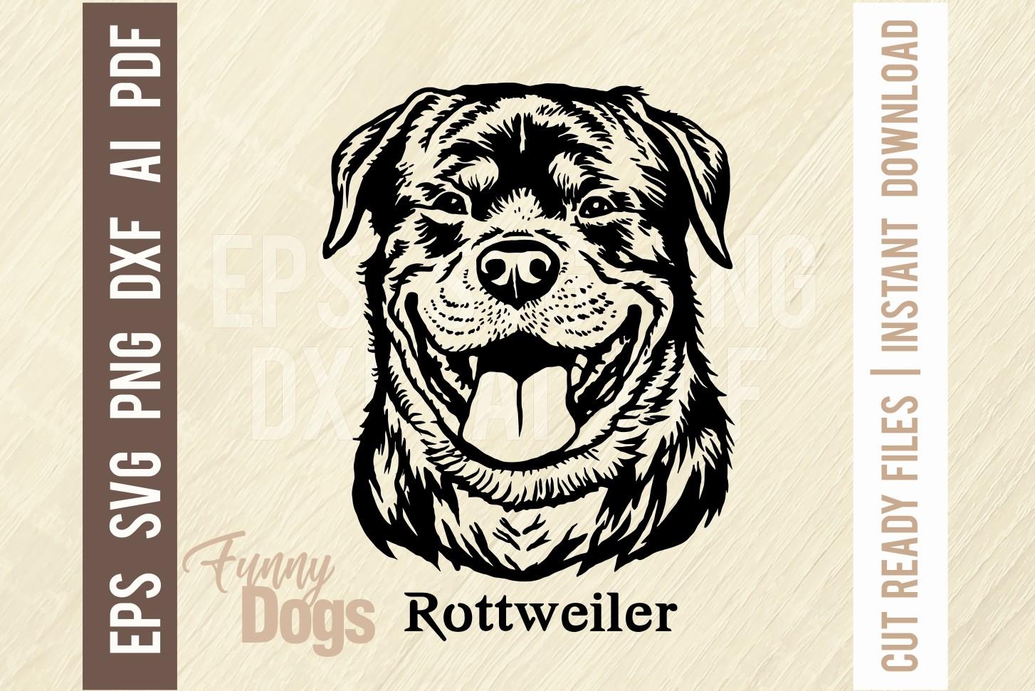 Rottweiler - Funny Dog - Cut SVG Stencil