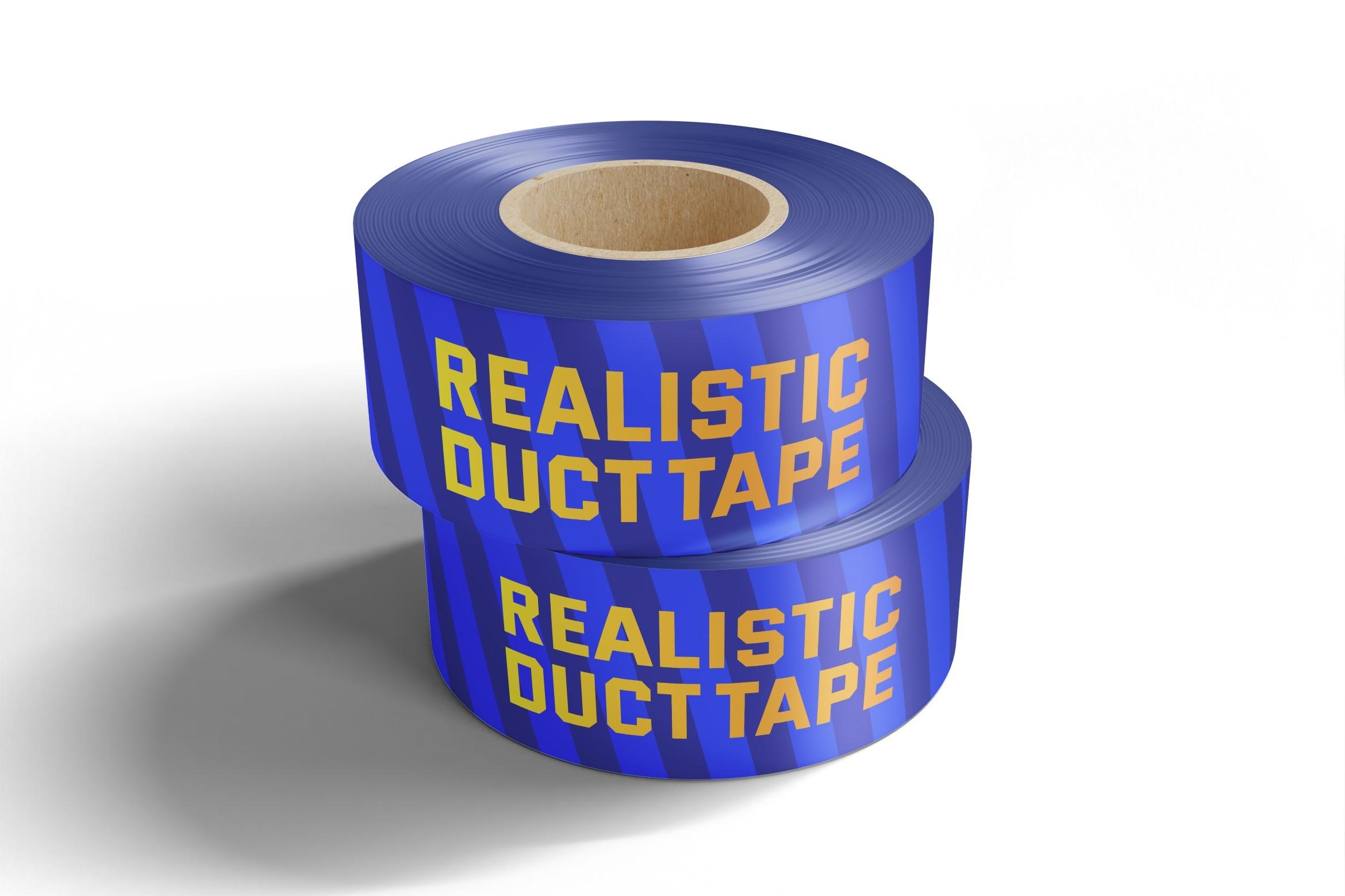 Stacked Duct Tape Front View Logo Mockup