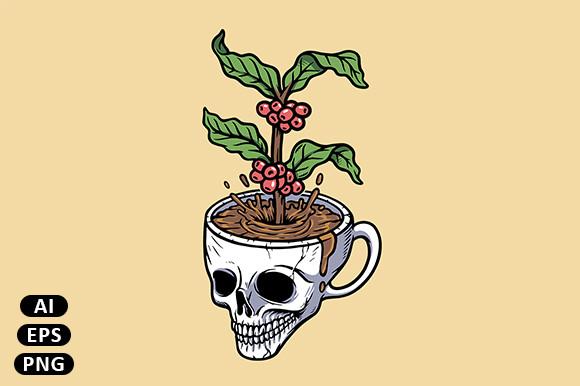 Skull Coffee Cup and Coffee Tree