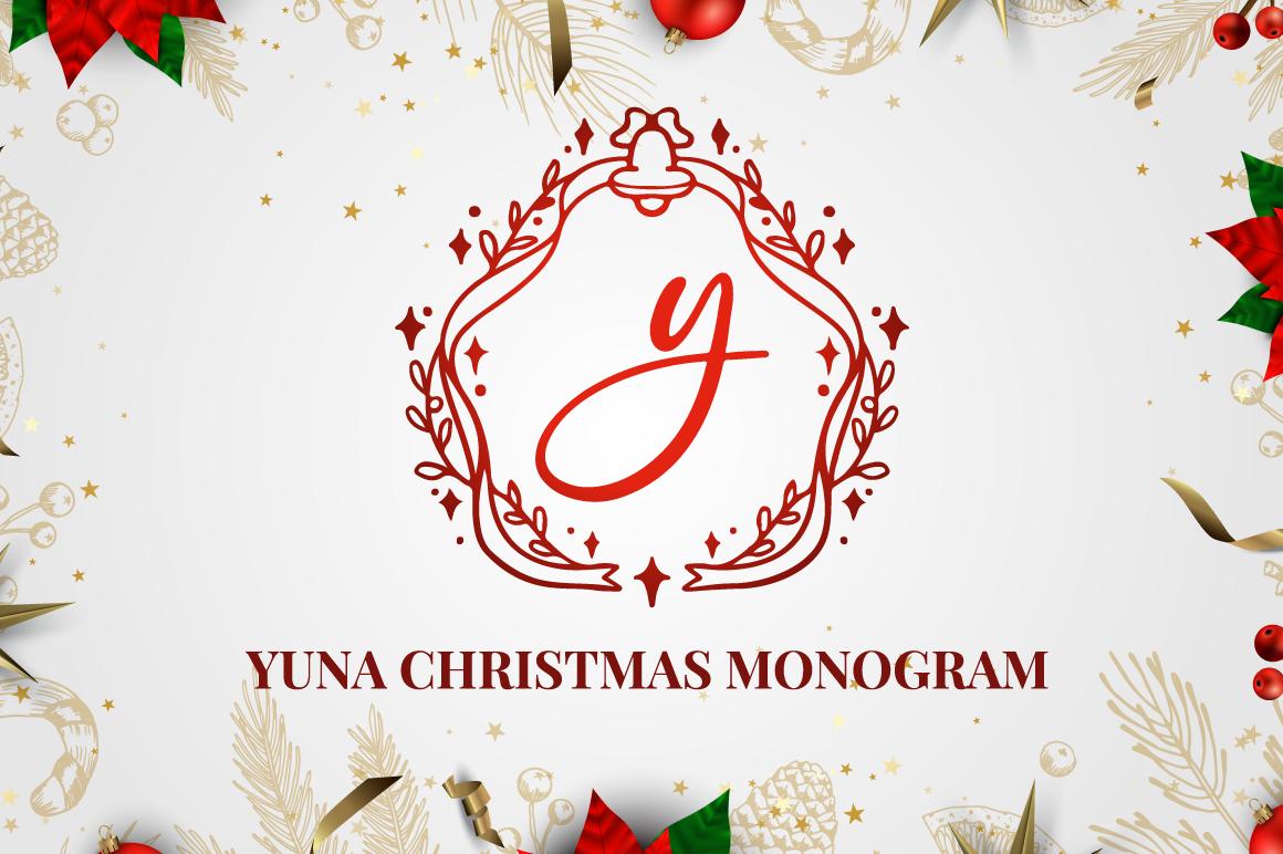 Yuna Christmas Monogram Font