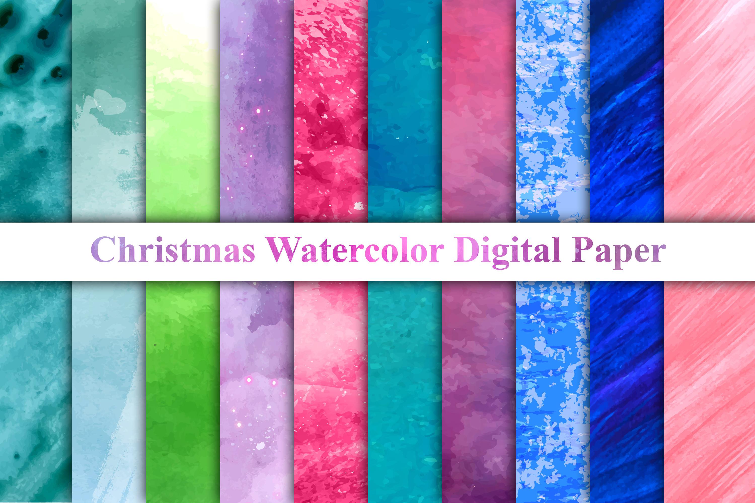 Christmas Watercolor Digital Paper