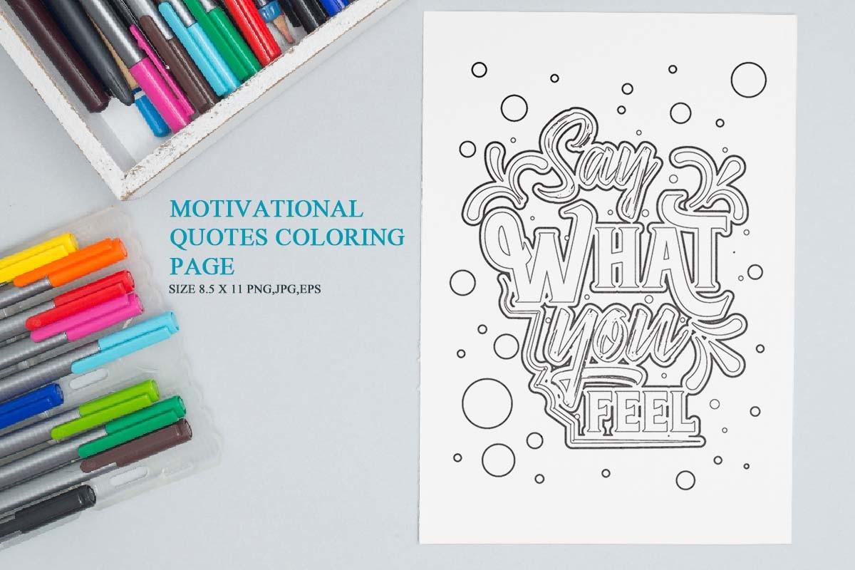 Motivational Quotes Coloring Page