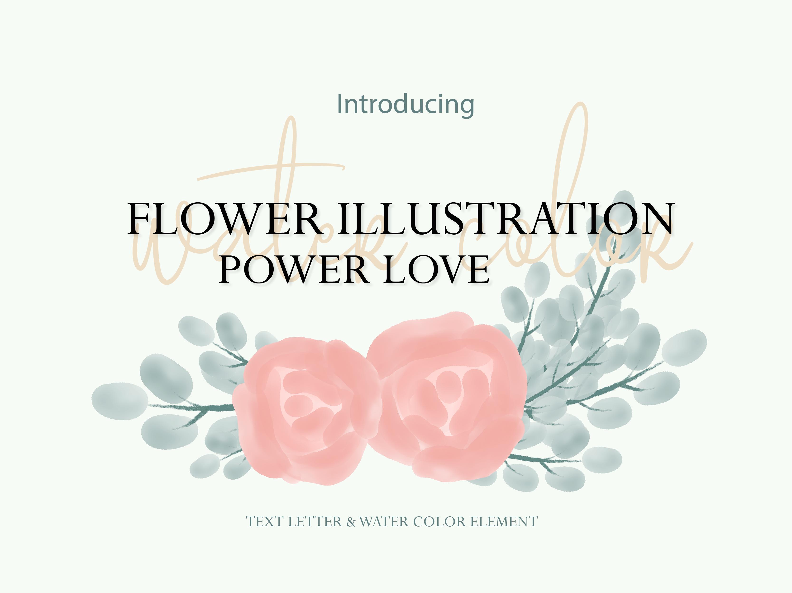 Flower Illustration with Text Letter