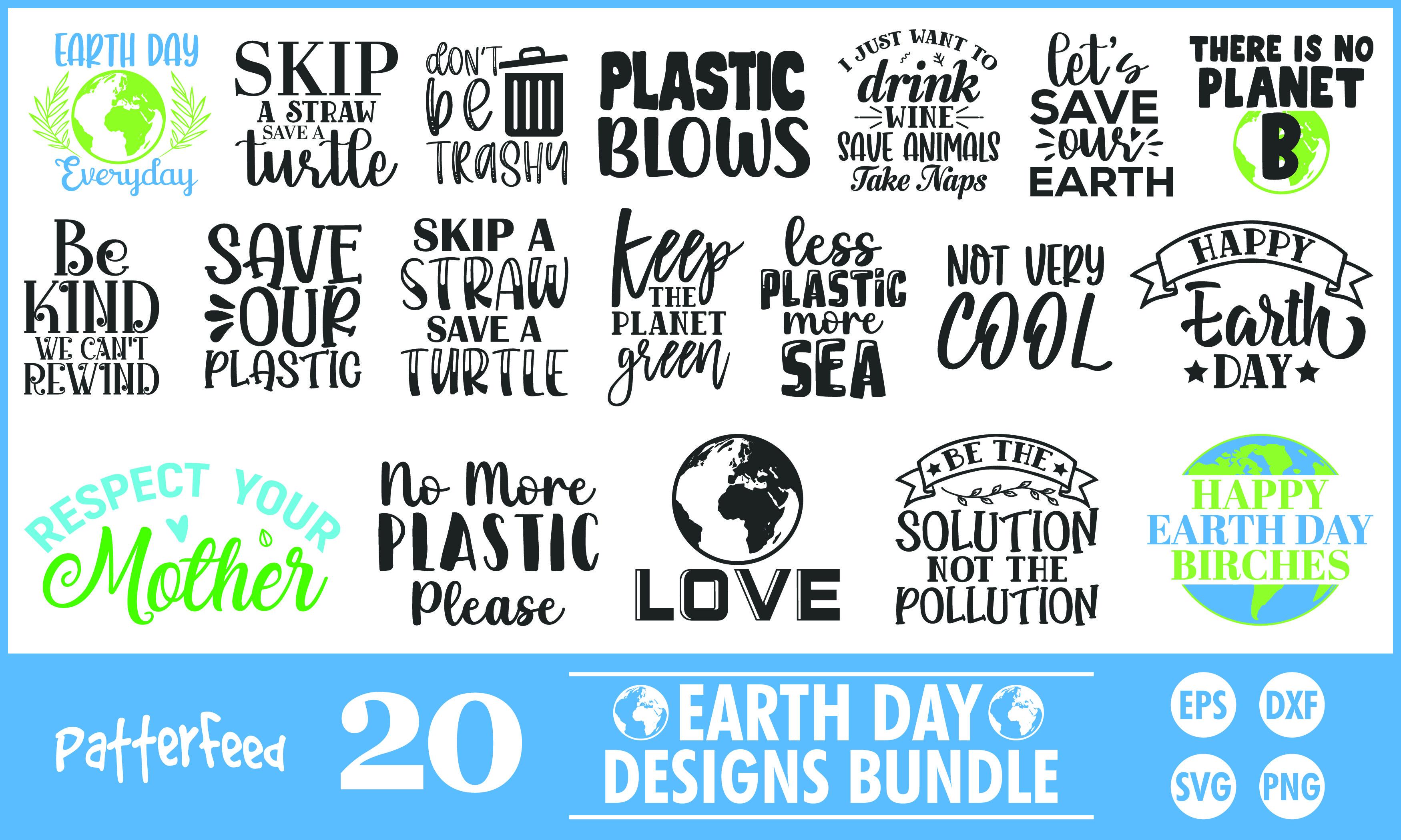 Earth Day SVG Designs Bundle Files