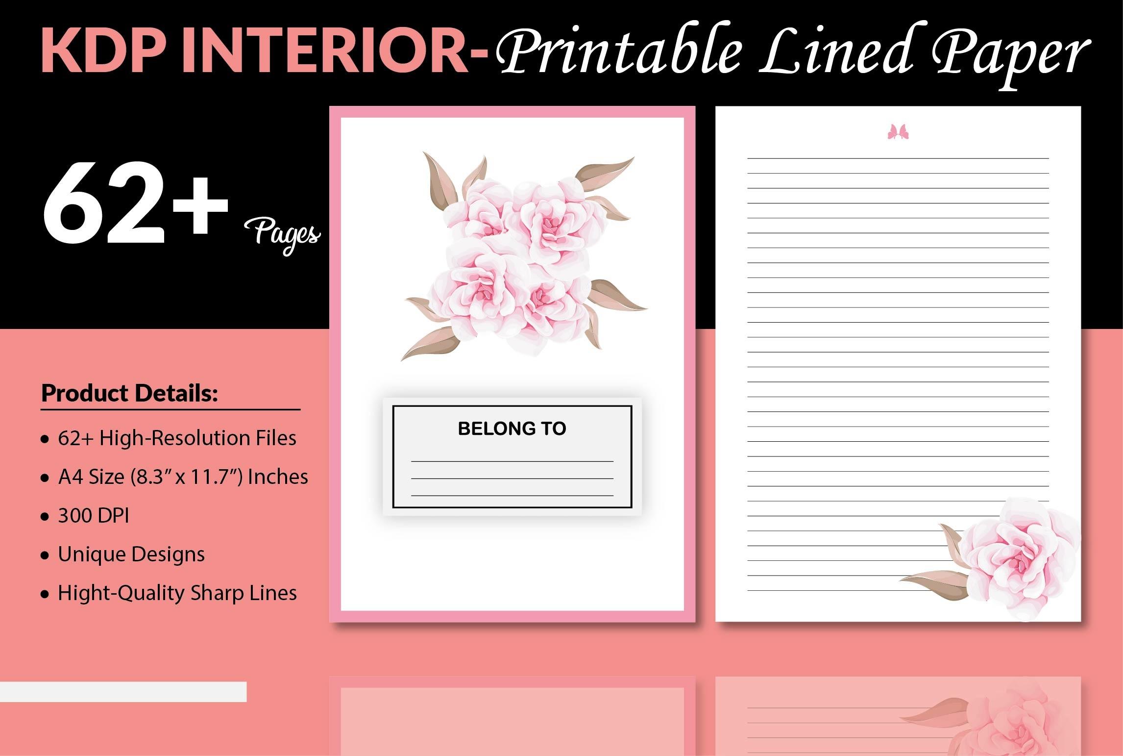 Printable Lined Paper - KDP Interior
