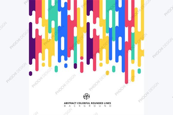 Abstract Colorful Rounded Lines Halftone