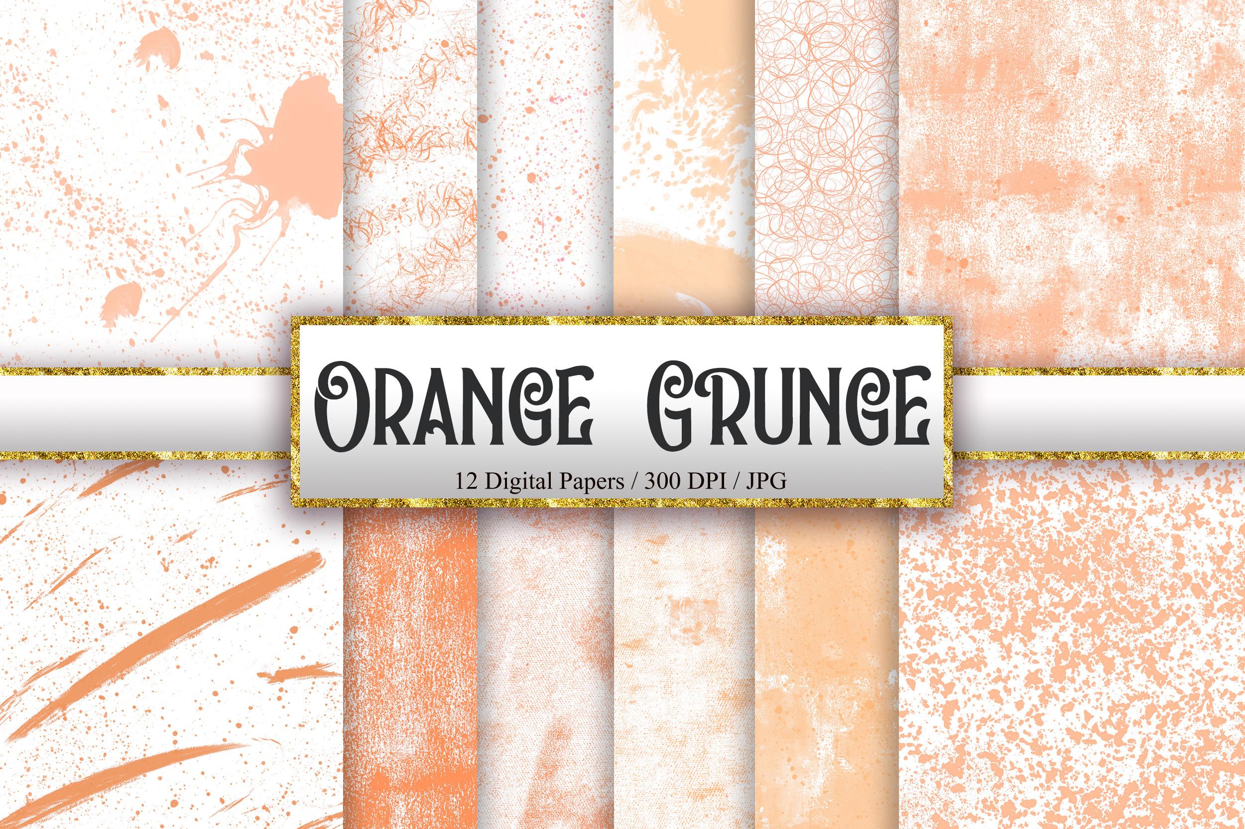 Orange Grunge Texture Digital Papers