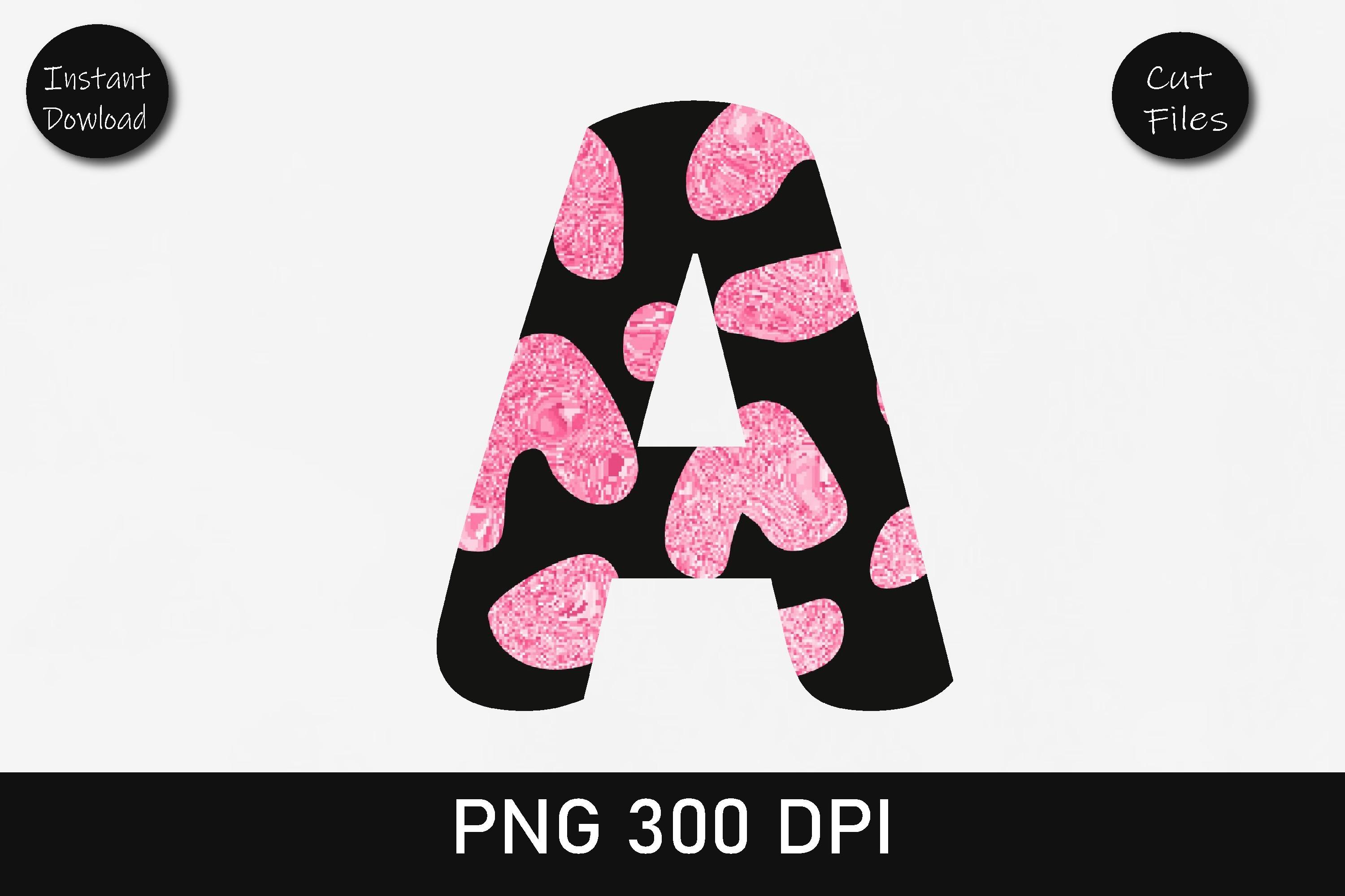Pink Glitter Leopard Alphabet a