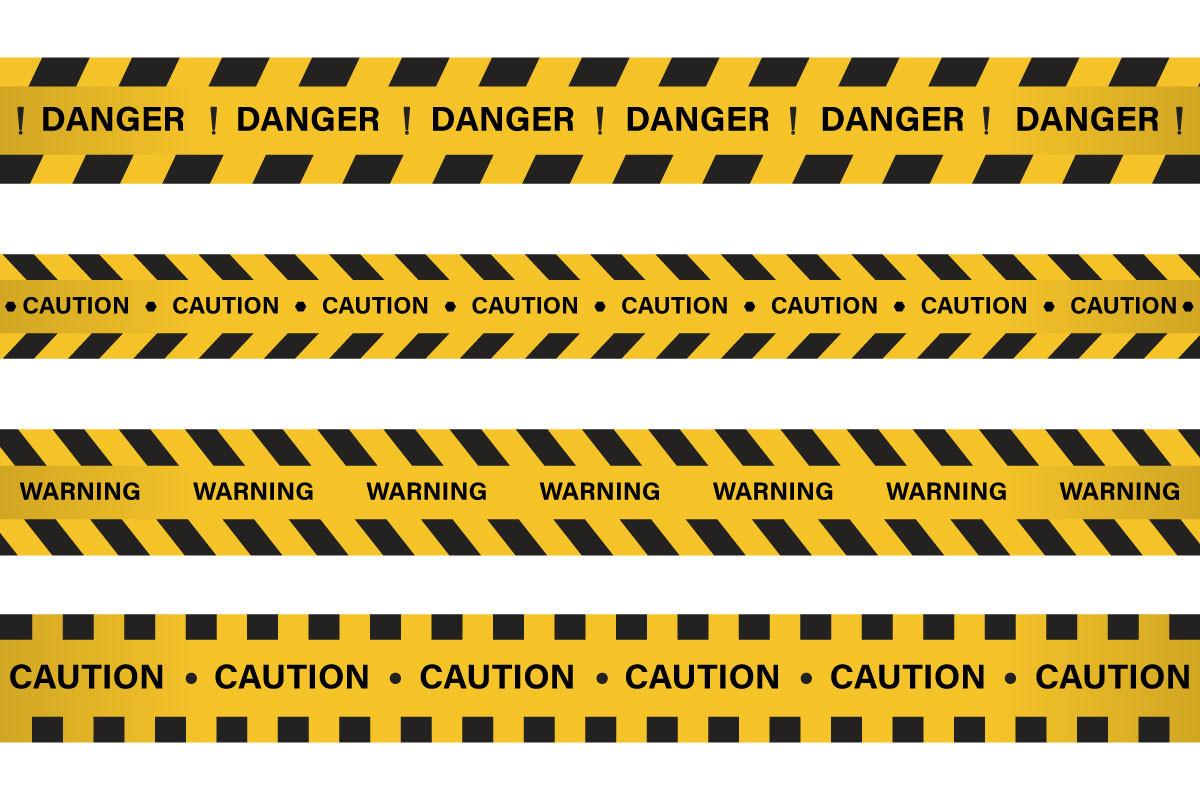 Warning, Danger Yellow Tape Set Vector