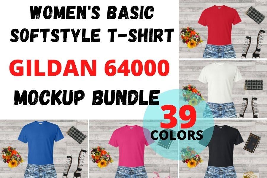 Gildan 64000 Mockup Bundle Women Design