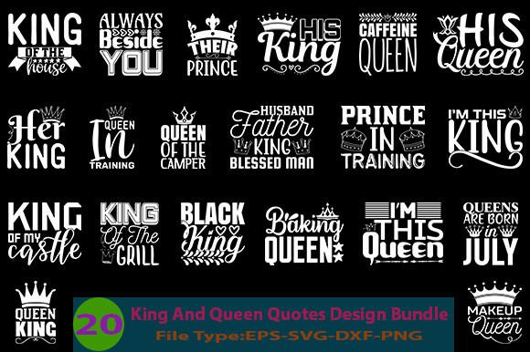 King and Queen Quotes Design Bundle