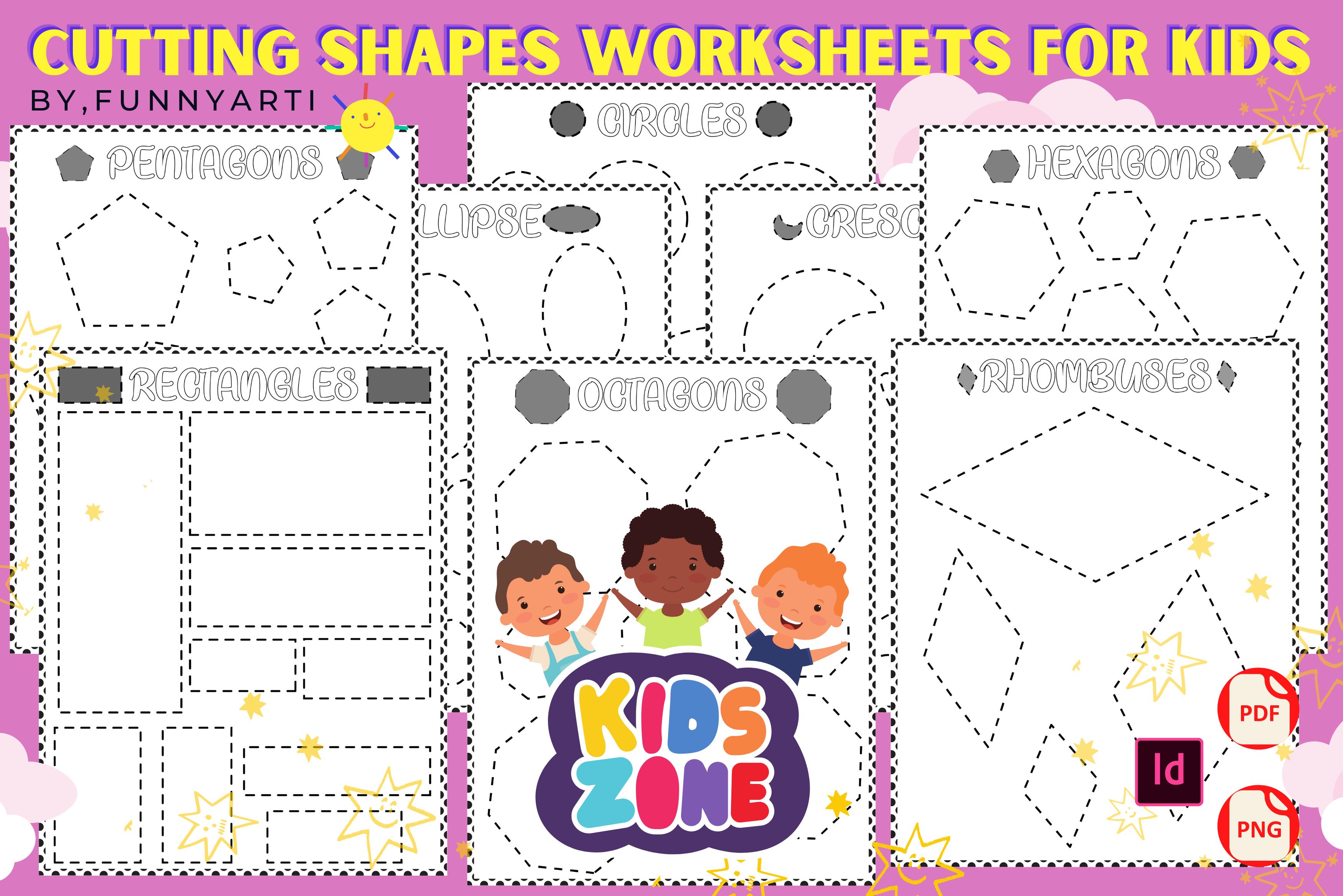 Cutting Shapes Worksheets