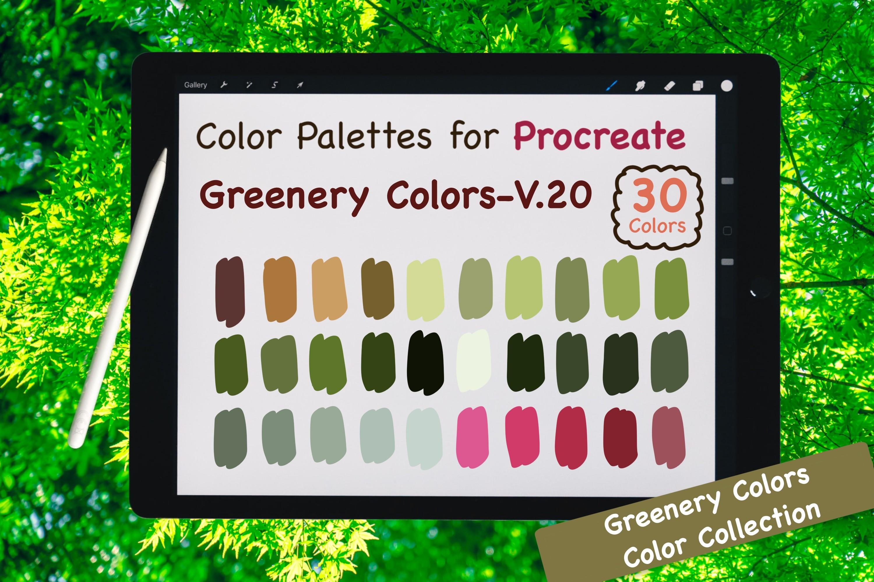 Procreate Color Palette-Greenery V.20