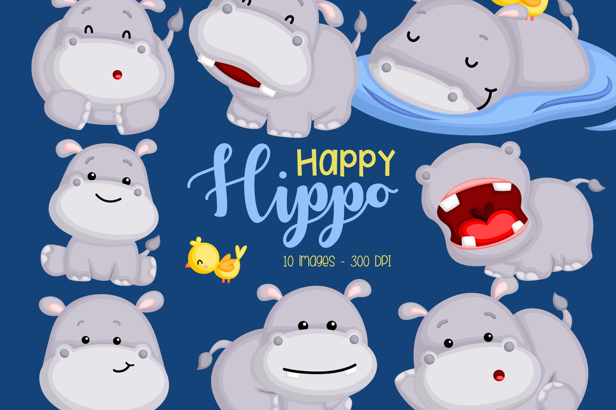 Cute Hippo Clipart - Cute Animal Clip Ar
