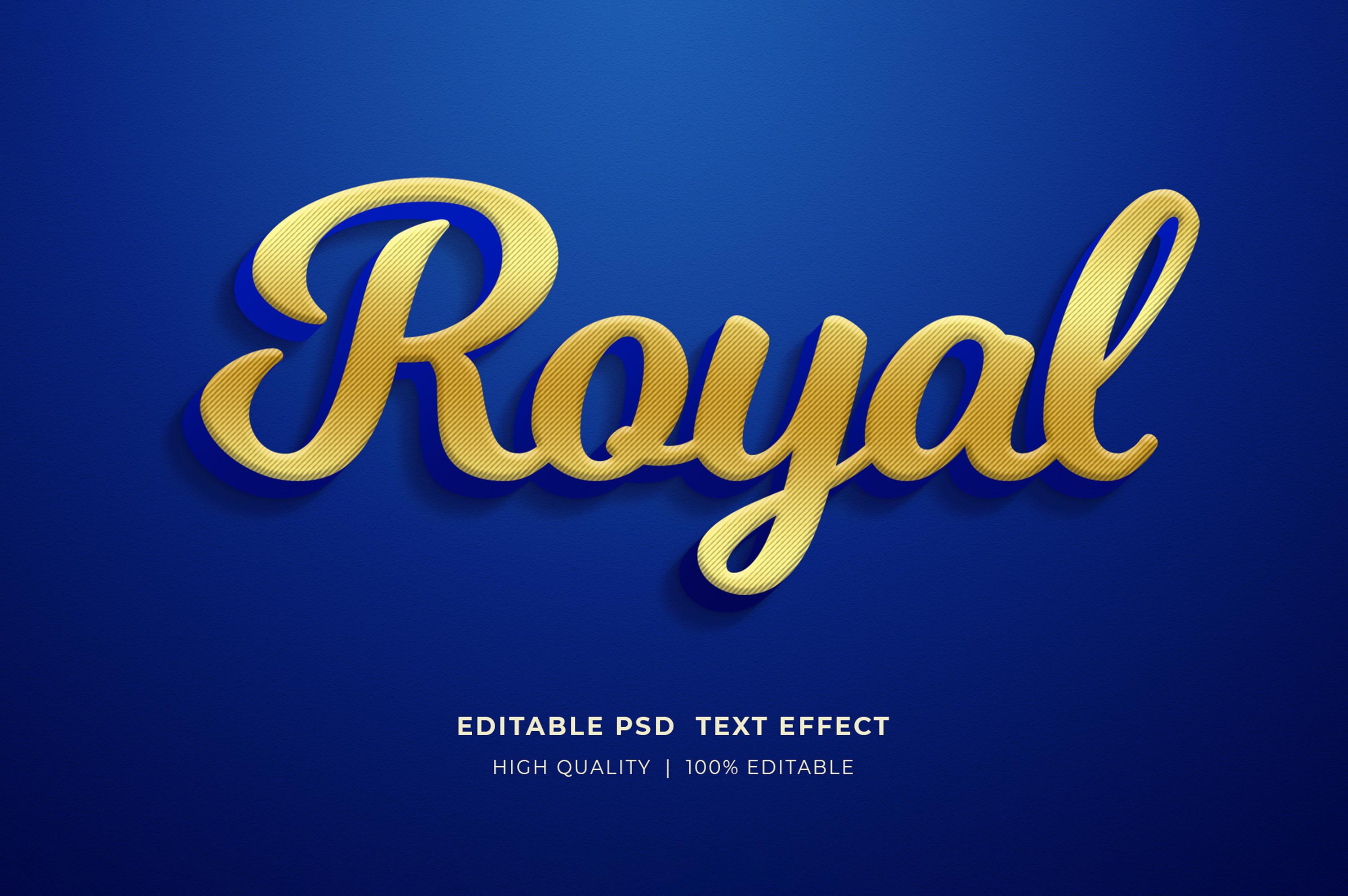 Royal 3D Text Effect Psd Mockup
