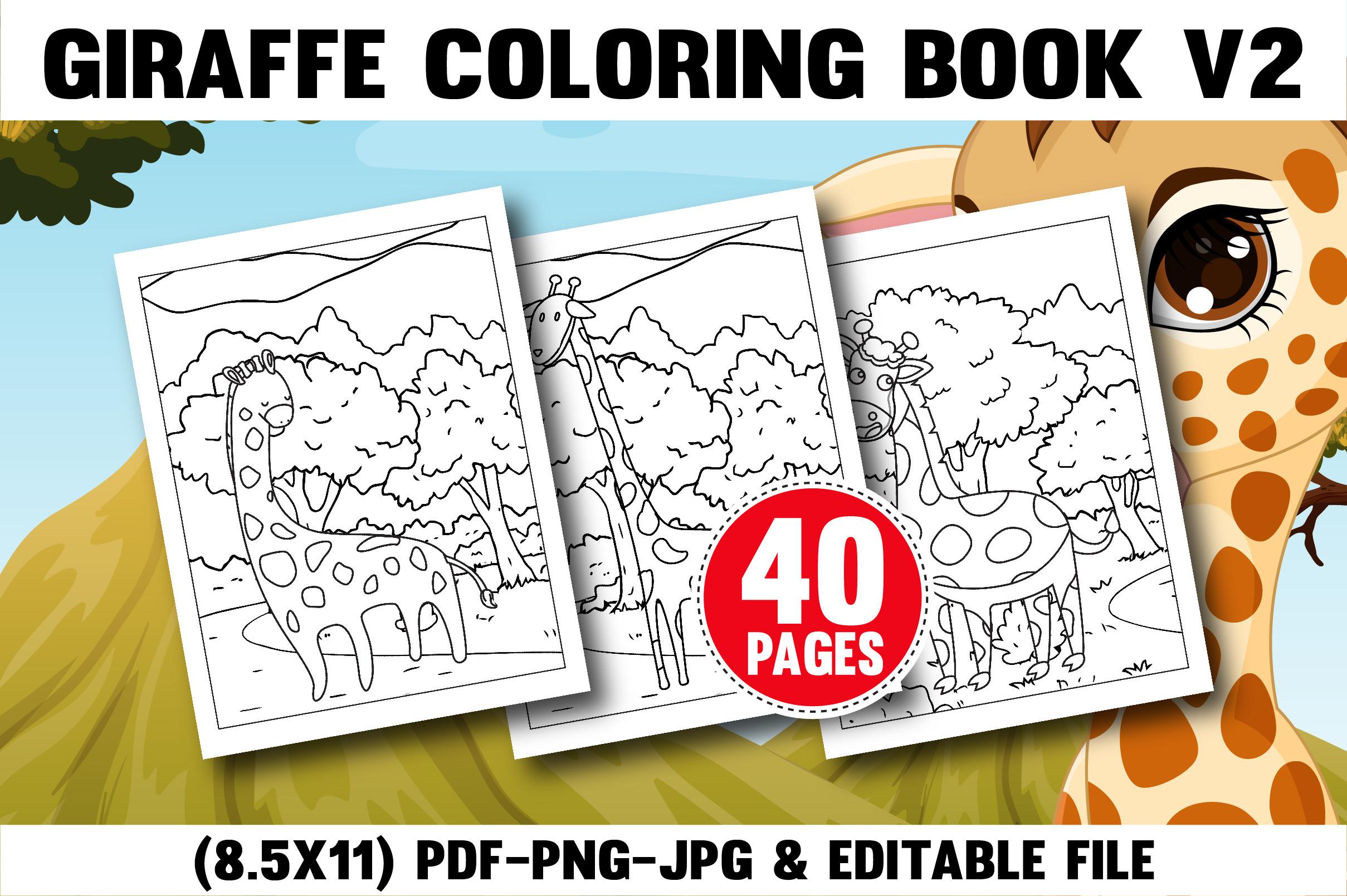 Giraffe Coloring Book for Kids Vol-2