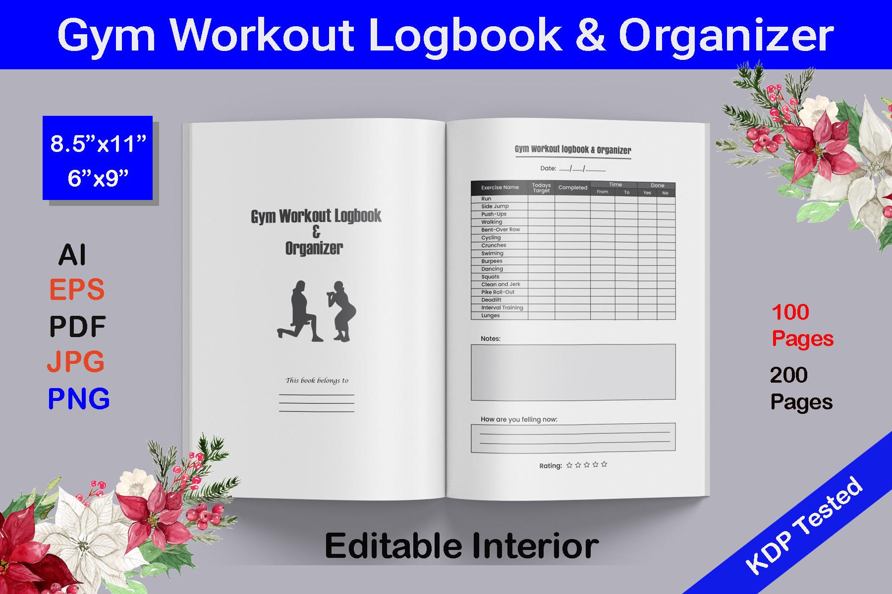 Gym Workout Logbook & Organizer Interior