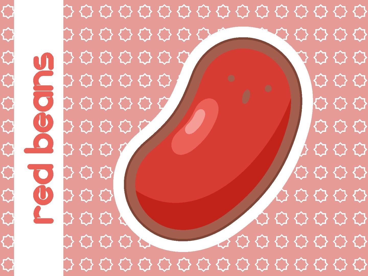Cute Red Beans Vector Illustration