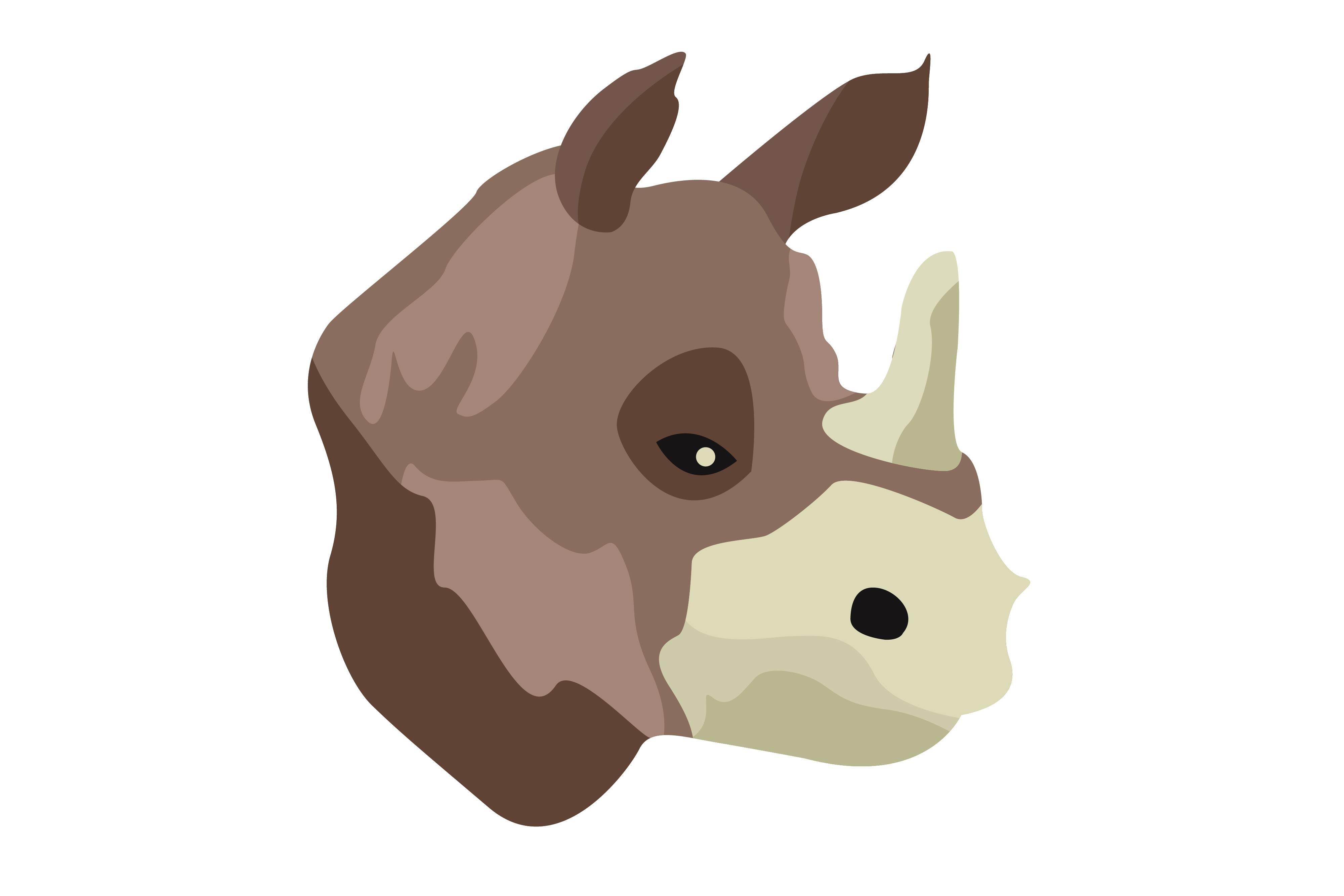 Cute Strong Rhino Illustration Vector