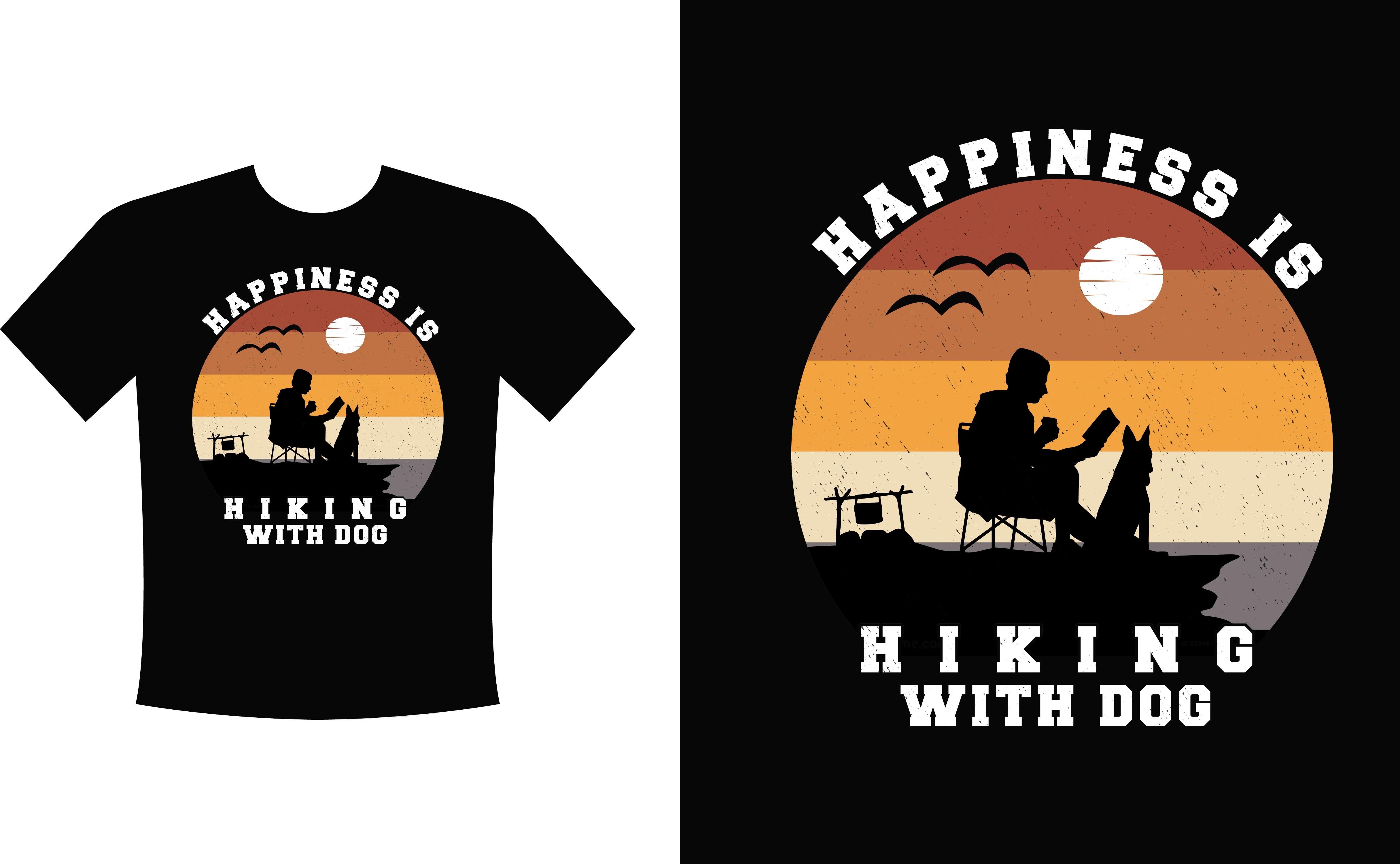 Happiness is Hiking with Dog T-shirt
