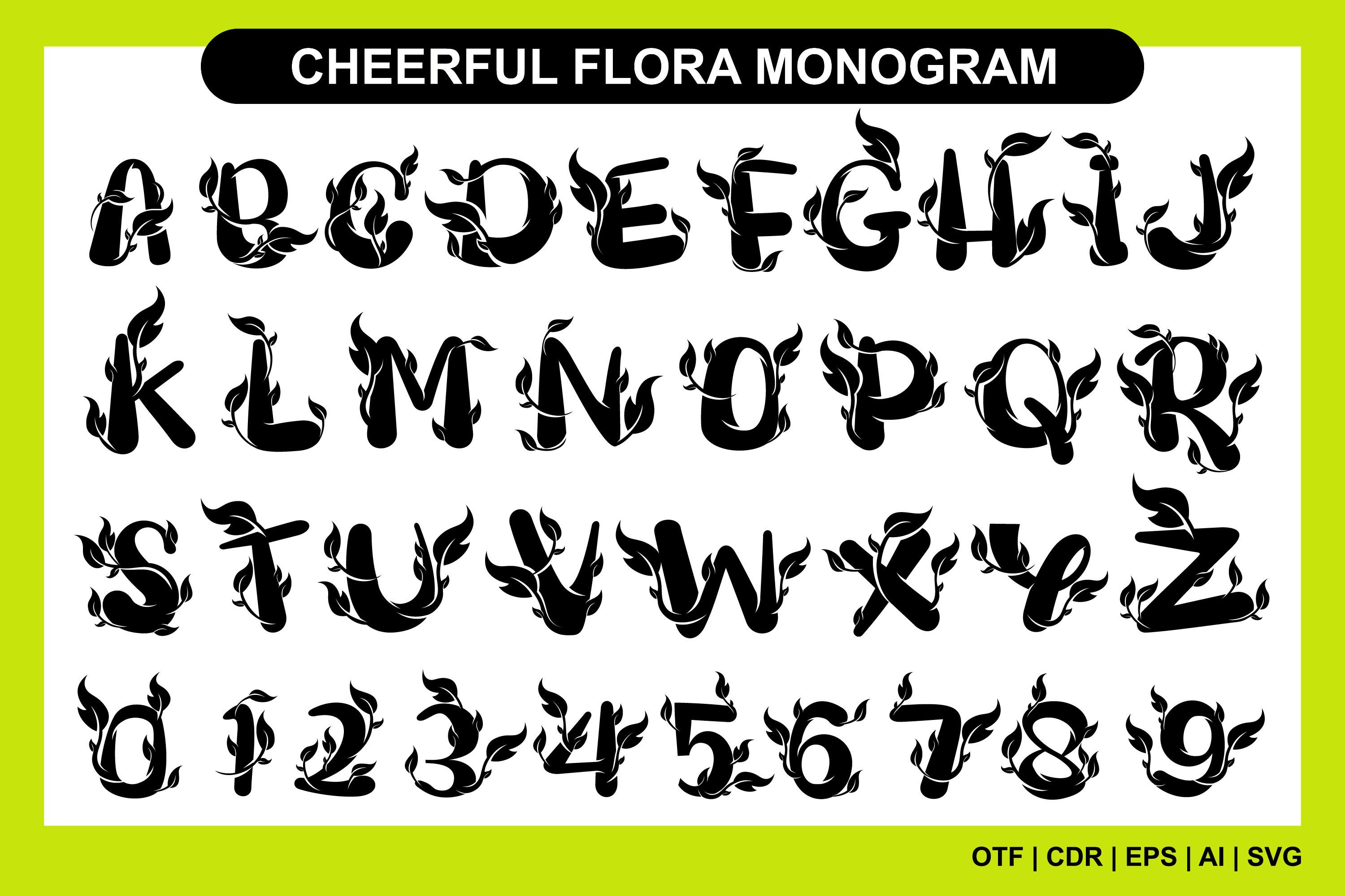 Cheerful Flora Monogram Font