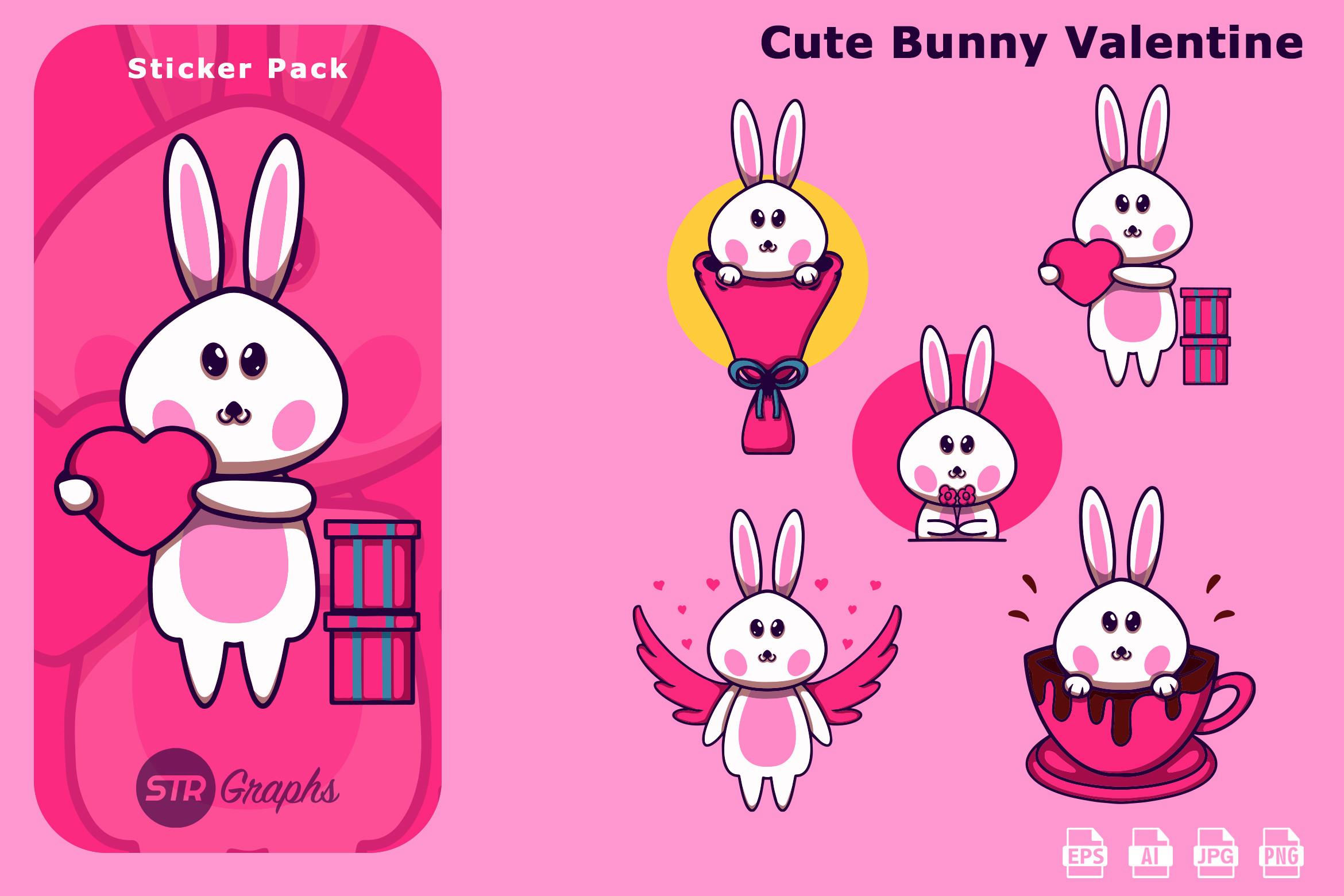5 Bunny Valentine - Sticker Pack