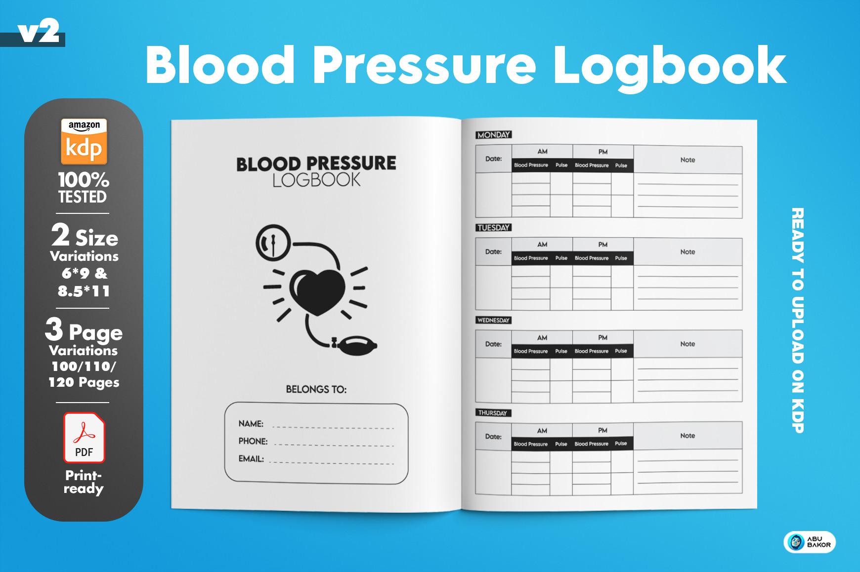 Blood Pressure Log Book | KDP Interior