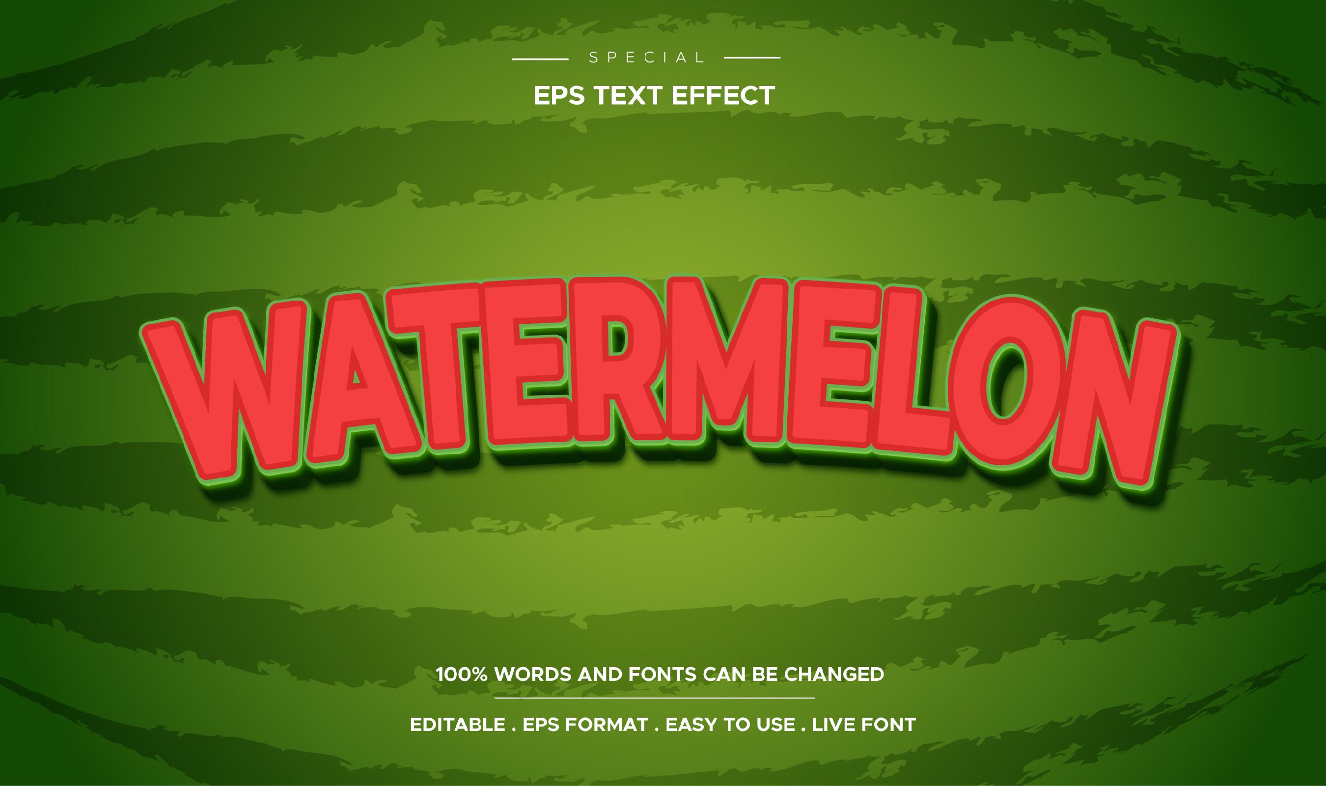 Text Effect Watermelon Style Editable