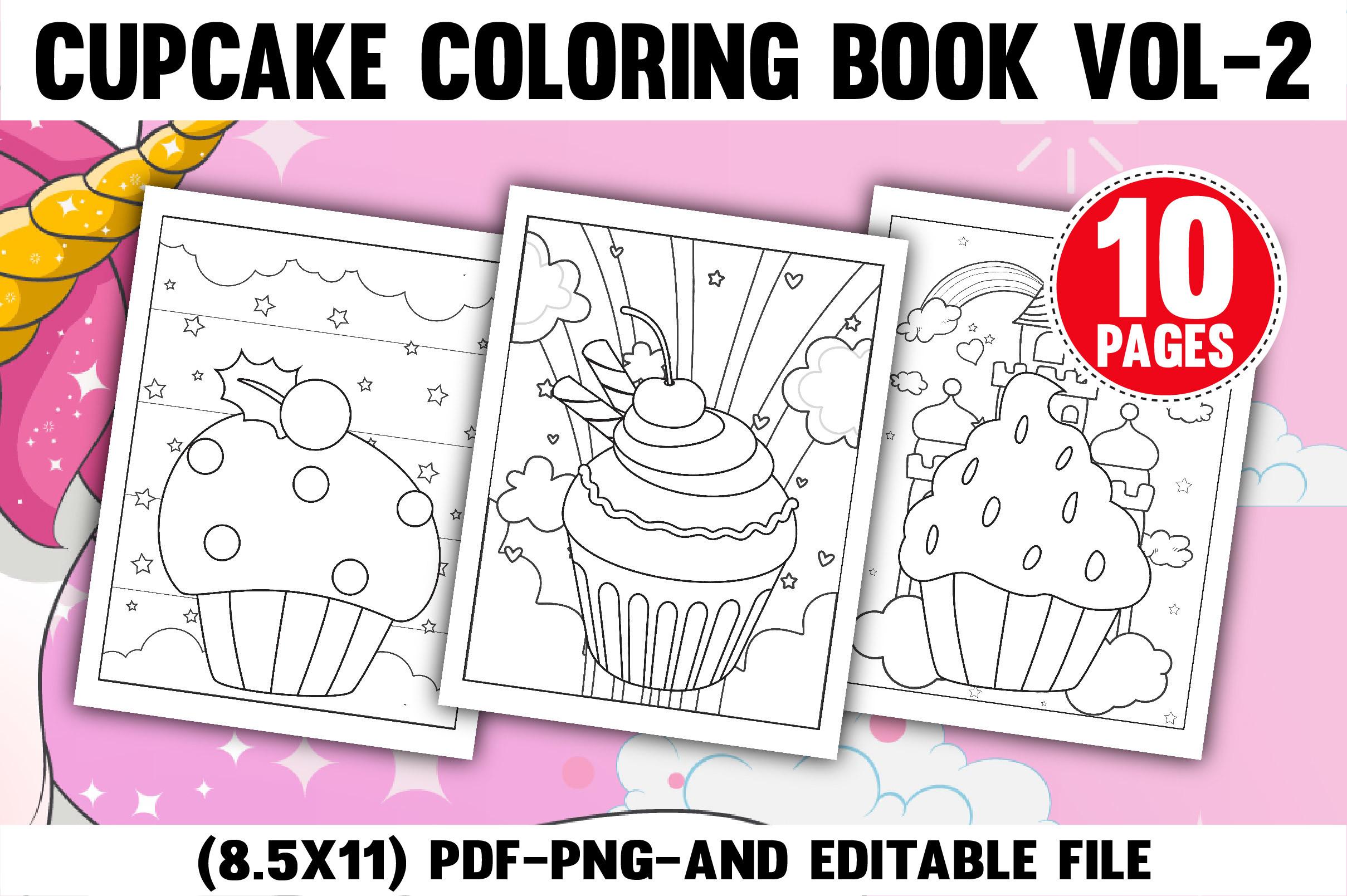 Cupcake Coloring Book for Kids & Teens