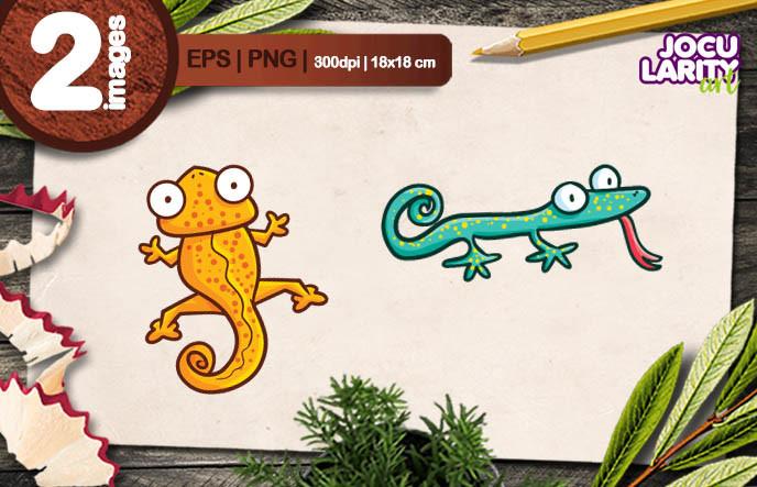 Funny Lizard Cartoon Illustration