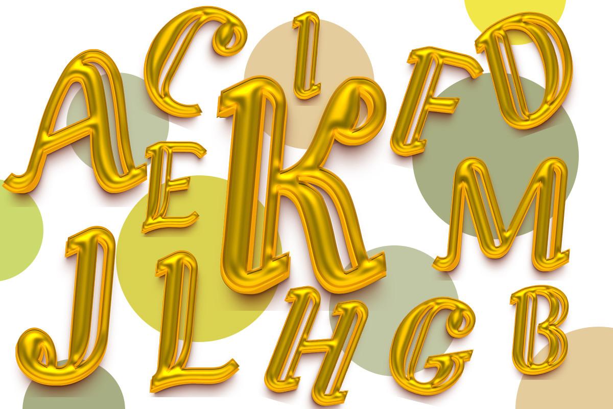 3D Bubble Alphabet Letter Design