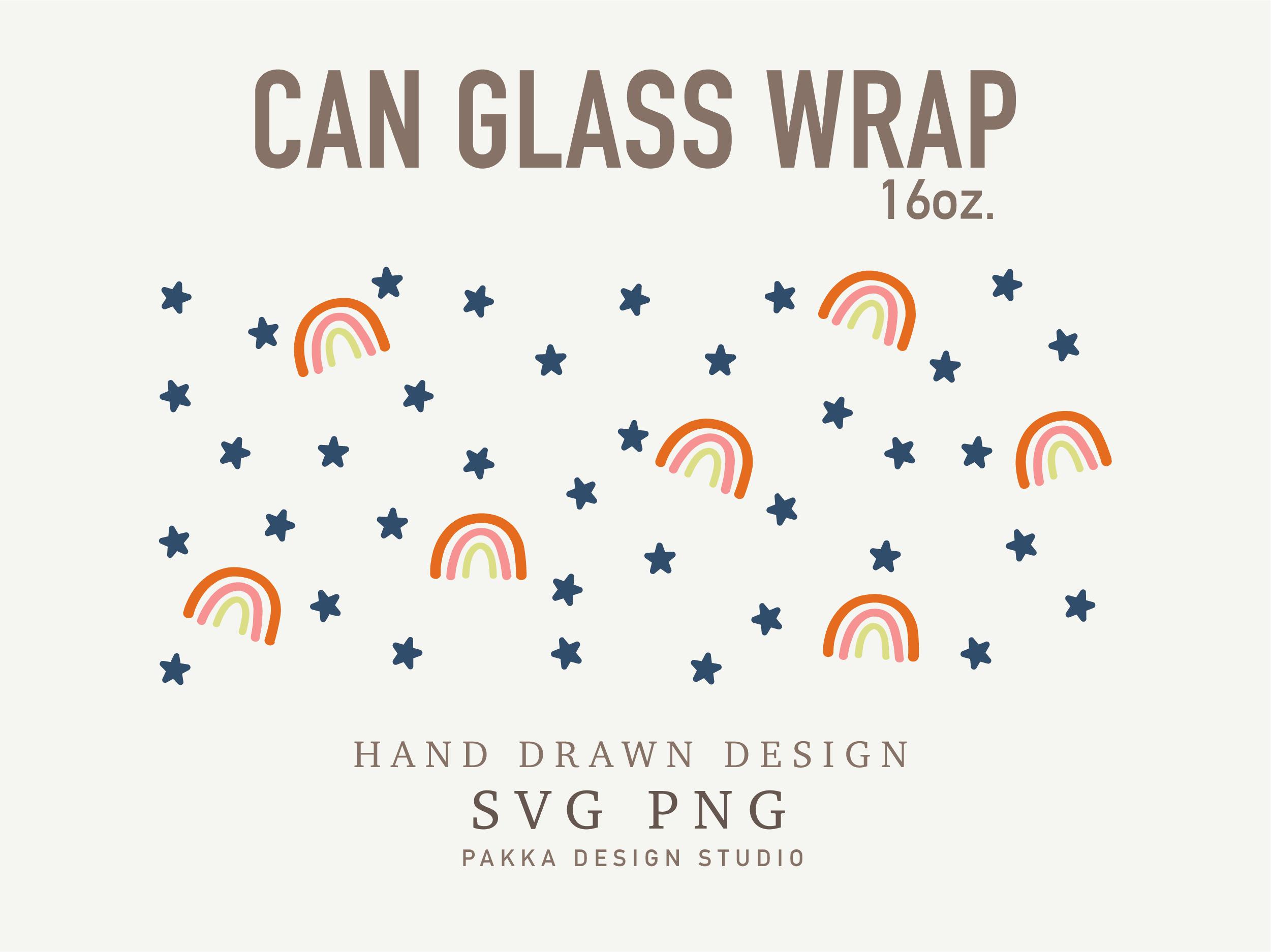 Rainbow Svg Can Glass Wrap