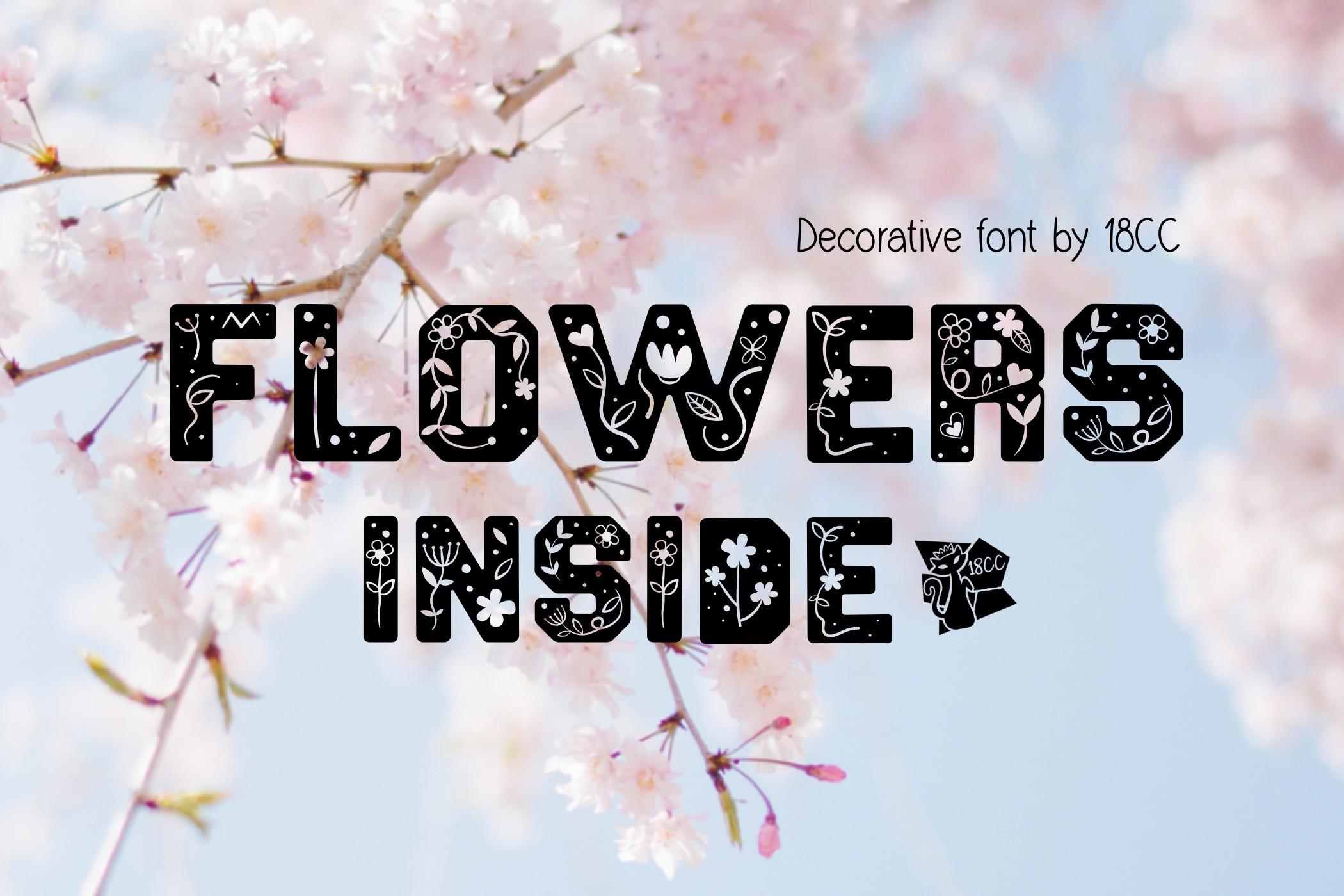 Flowers Inside Font